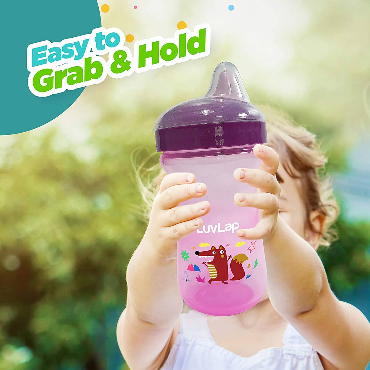 LuvLap Little Fox Spout Sippy Cup, 300Ml, Purple