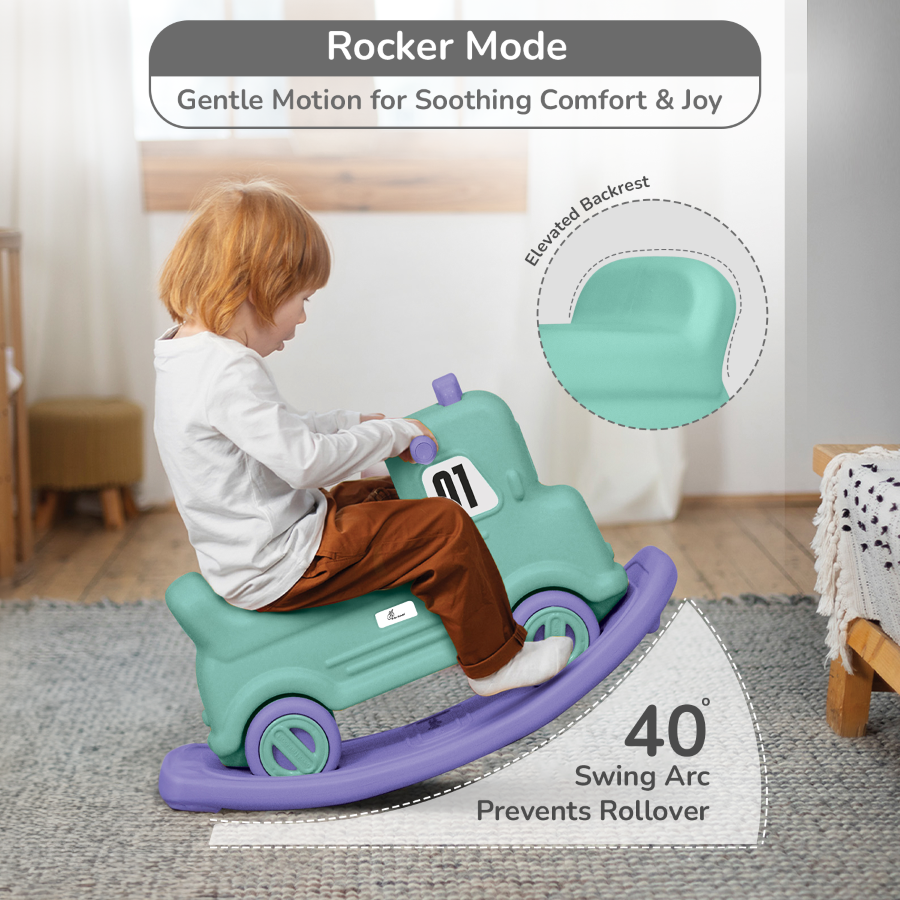 R for Rabbit Rock N Ride 3-in-1 Balance Board, Ride On & Rocker for Kids (1-4 Years)