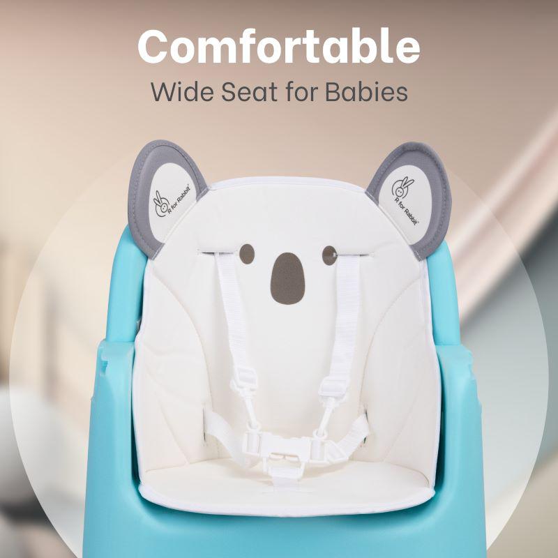 R for Rabbit 4 in 1 Cherry Berry Grand High Chair - Convertible, Removable Tray, Non Slippery-Anti Tipping, Booster Seat, Study Table & Chair Convertible