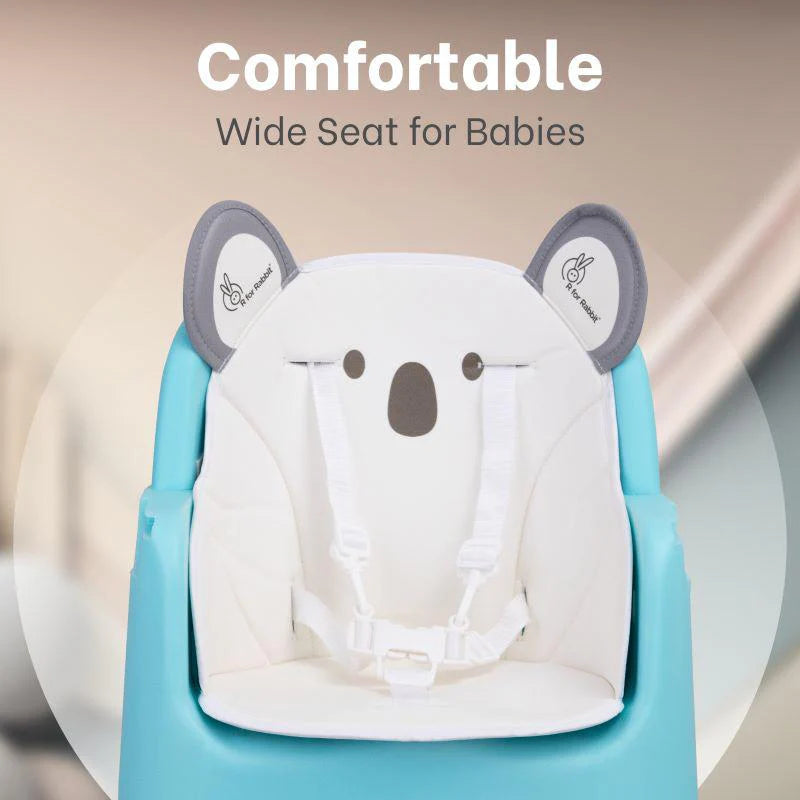 R for Rabbit 4 in 1 Cherry Berry Grand High Chair - Convertible, Removable Tray, Non Slippery-Anti Tipping, Booster Seat, Study Table & Chair Convertible