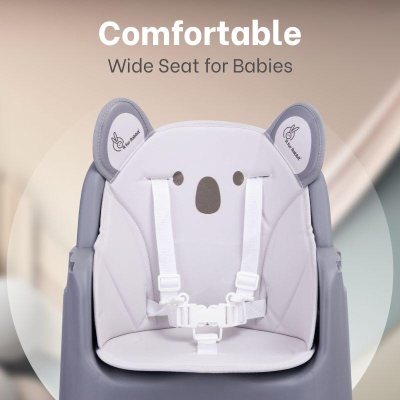 R for Rabbit 4 in 1 Cherry Berry Grand High Chair - Convertible, Removable Tray, Non Slippery-Anti Tipping, Booster Seat, Study Table & Chair Convertible