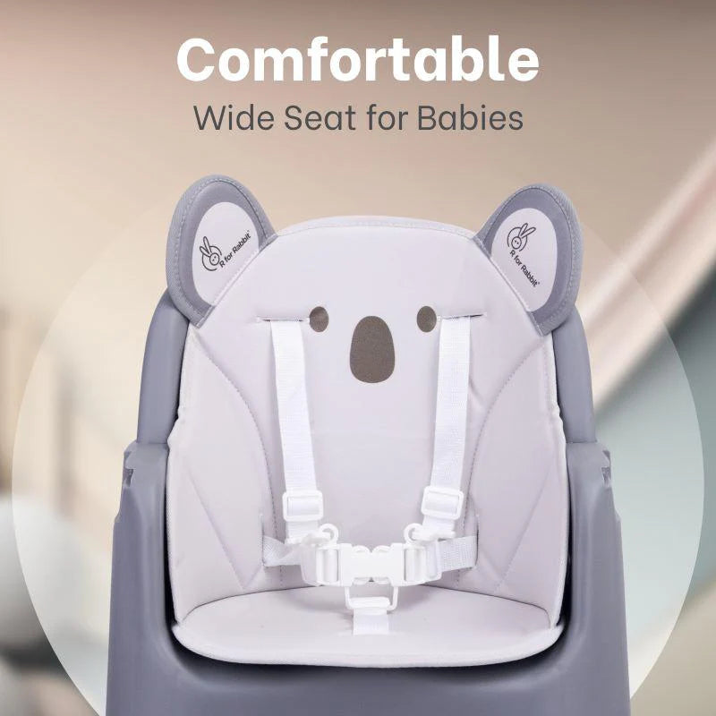 R for Rabbit 4 in 1 Cherry Berry Grand High Chair - Convertible, Removable Tray, Non Slippery-Anti Tipping, Booster Seat, Study Table & Chair Convertible