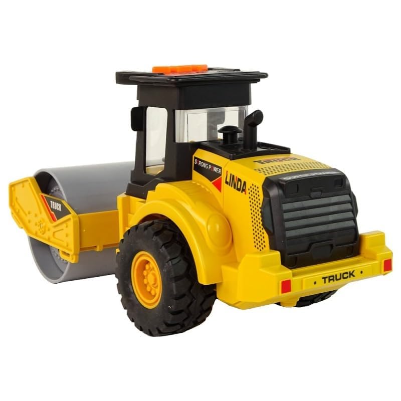 Rk Toys Big Road Roller Toy Truck Engineering Road Planer Vehicle Toy Friction Powered Construction Vehicles with Light and Music Road Roller Toy Truck for Kids (Road Roller)