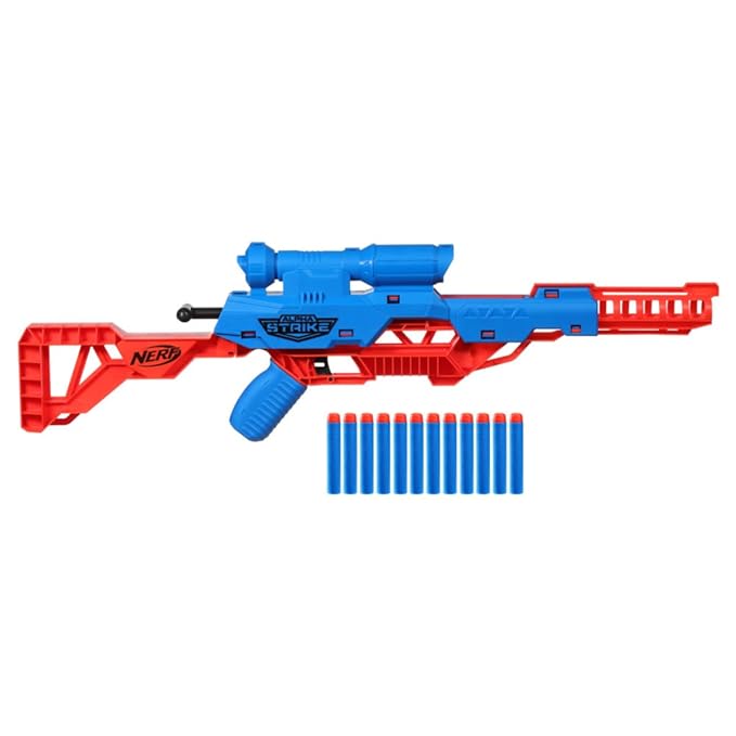 Nerf Alpha Strike Wolf LR-1 Blaster with Targeting Scope, 12 Nerf Darts, Christmas Gift, Toys for Kids Teens and Adults, Christmas Toy for Boys, Birthday Gift Toy for Kids Ages 8+, Best Xmas Gif