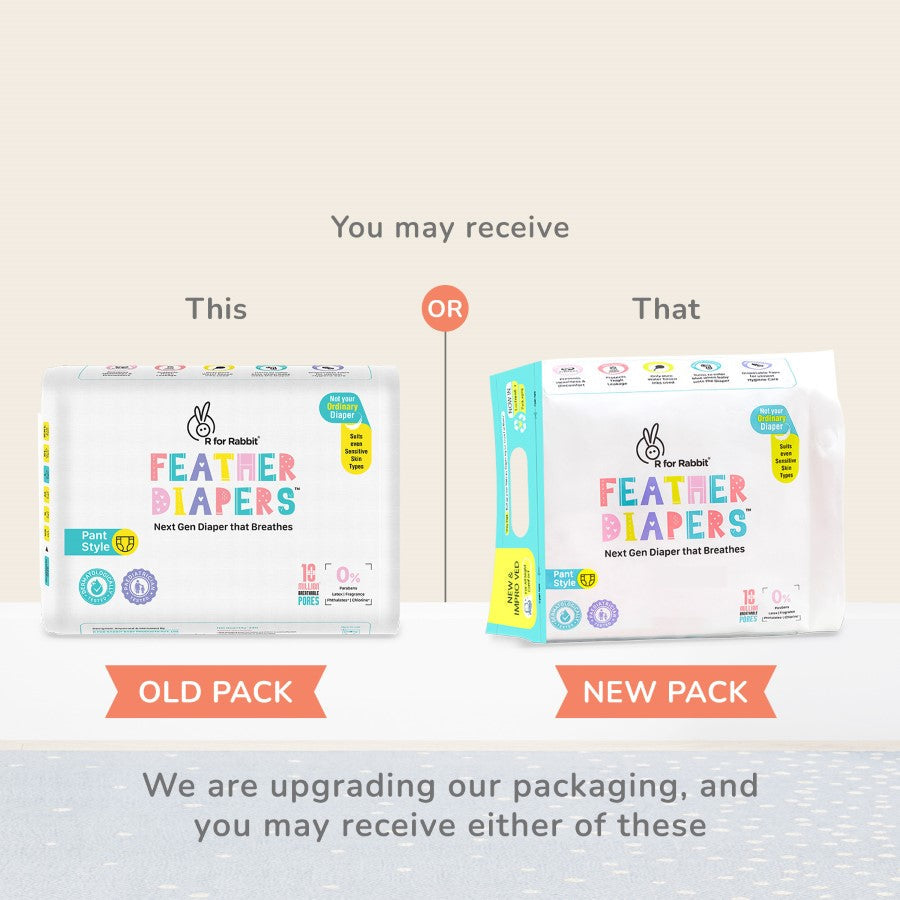 R for Rabbit Feather Diapers XL Size + Aqua Wipes Combo