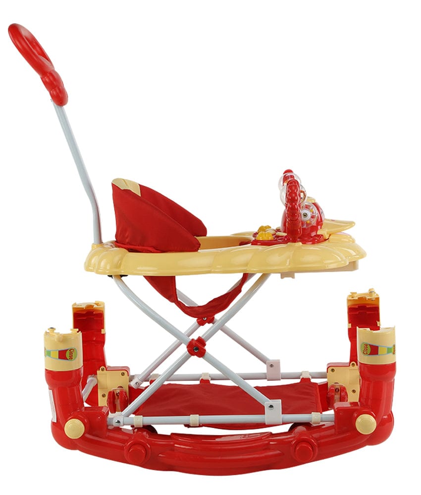 LuvLap Comfy Baby Walker Cum Rocker, Red