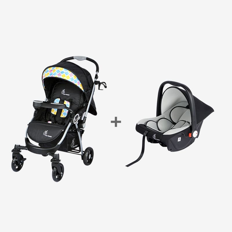 Chocolate Ride Stroller + Picaboo 4 in 1 Multipurpose Baby Carry Cot