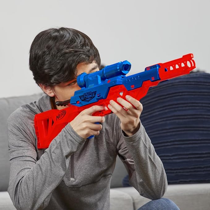 Nerf Alpha Strike Wolf LR-1 Blaster with Targeting Scope, 12 Nerf Darts, Christmas Gift, Toys for Kids Teens and Adults, Christmas Toy for Boys, Birthday Gift Toy for Kids Ages 8+, Best Xmas Gif