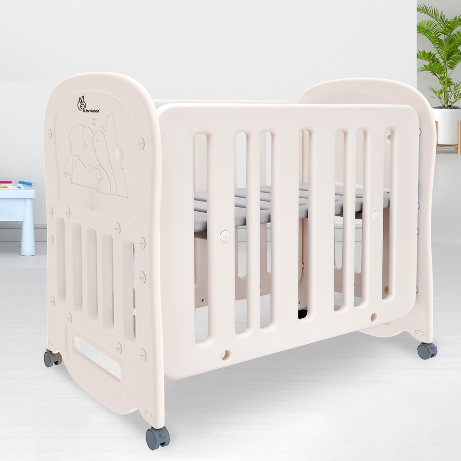 R for Rabbit Dream N Play Baby Cot 2-in-1 Multipurpose Converted From Cot into a Rocking Cot