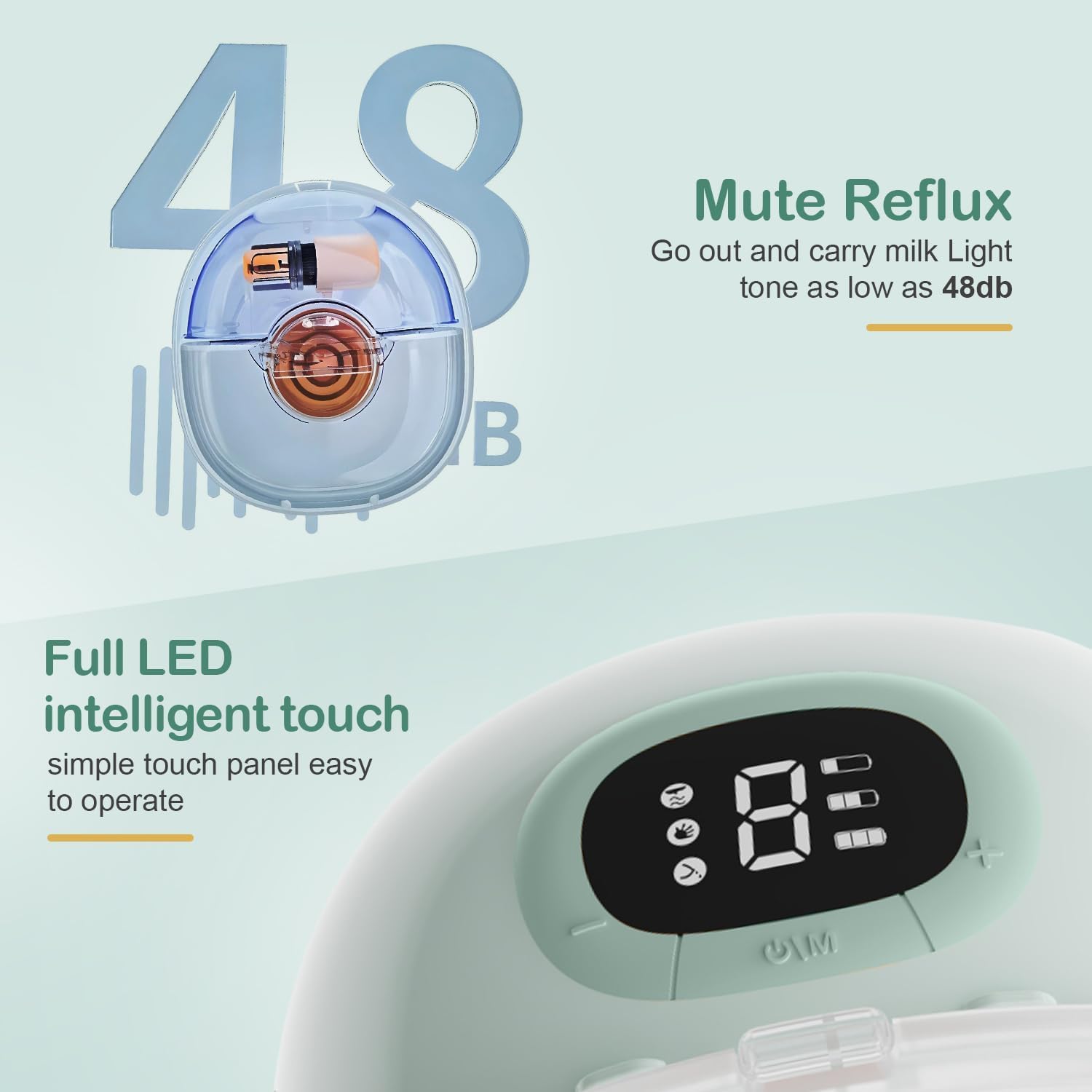 Baybee Slim Wearable Electric Breast Pump for Mothers, Automatic Breast Pump with 150ml Storage, 3 Phase Pumping Modes, 3 Modes & 9 Level Suction Adjustment | Electrical Hands Free Breast Milk Pump