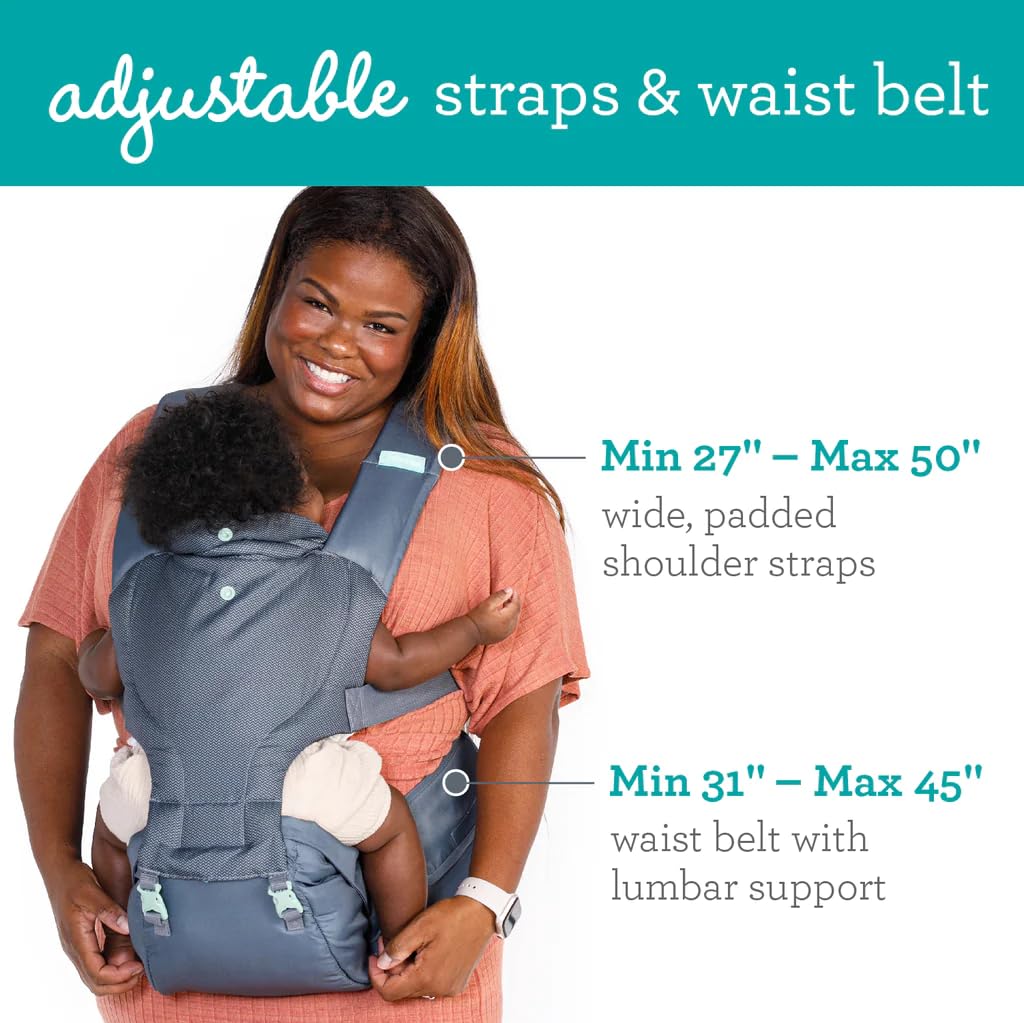 Infantino Hip Rider Plus 5-in-1 Carrier With Extra Padded Seat, Straps, and Waist Belt, 5 Ways to Carry (5.5-20.4 kgs) Grey