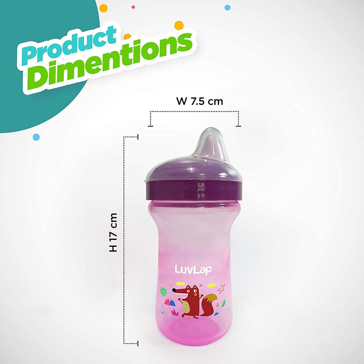 LuvLap Little Fox Spout Sippy Cup, 300Ml, Purple