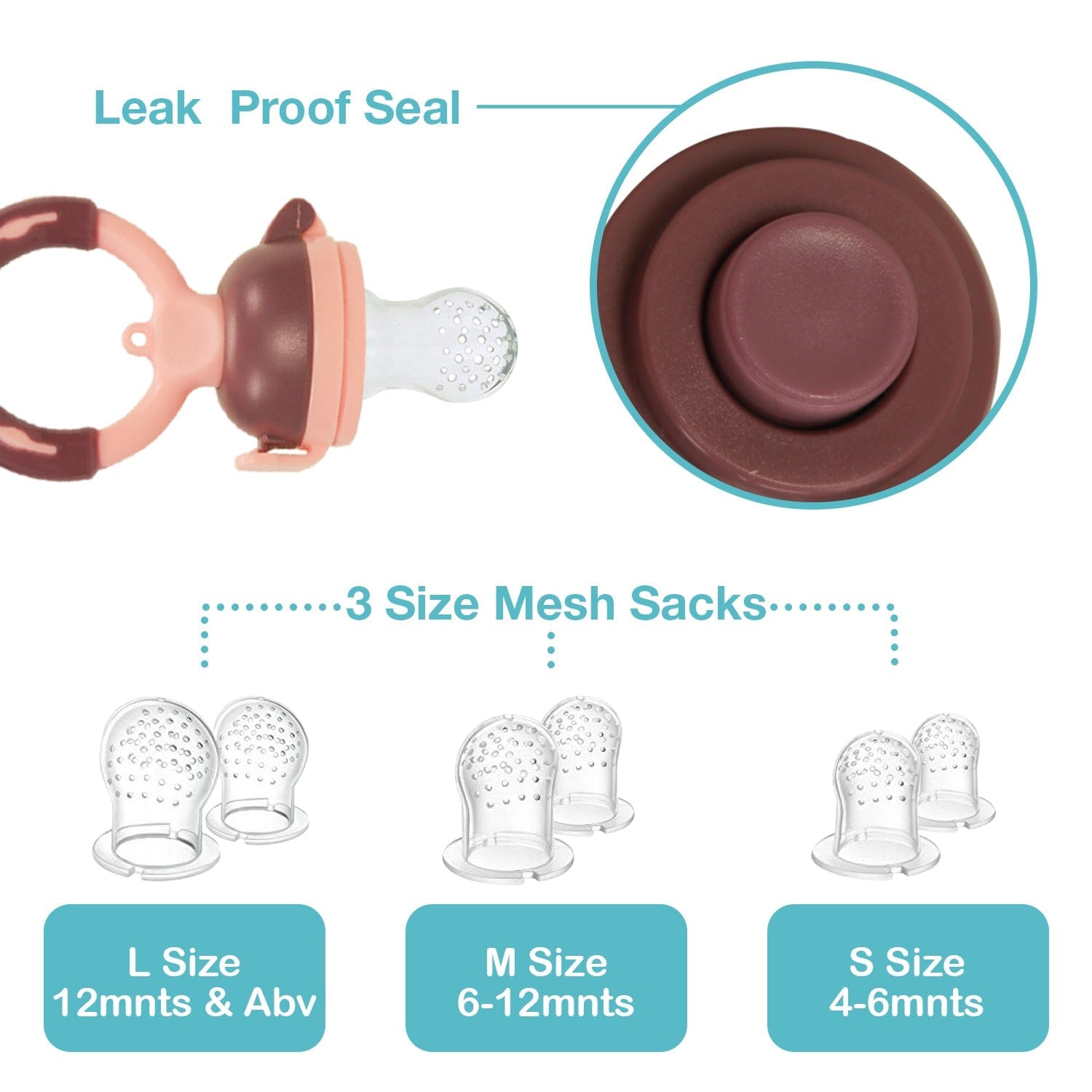 LuvLap Baby Food and Fruit Feeder Twin Pack, BPA Free, Green & Pink