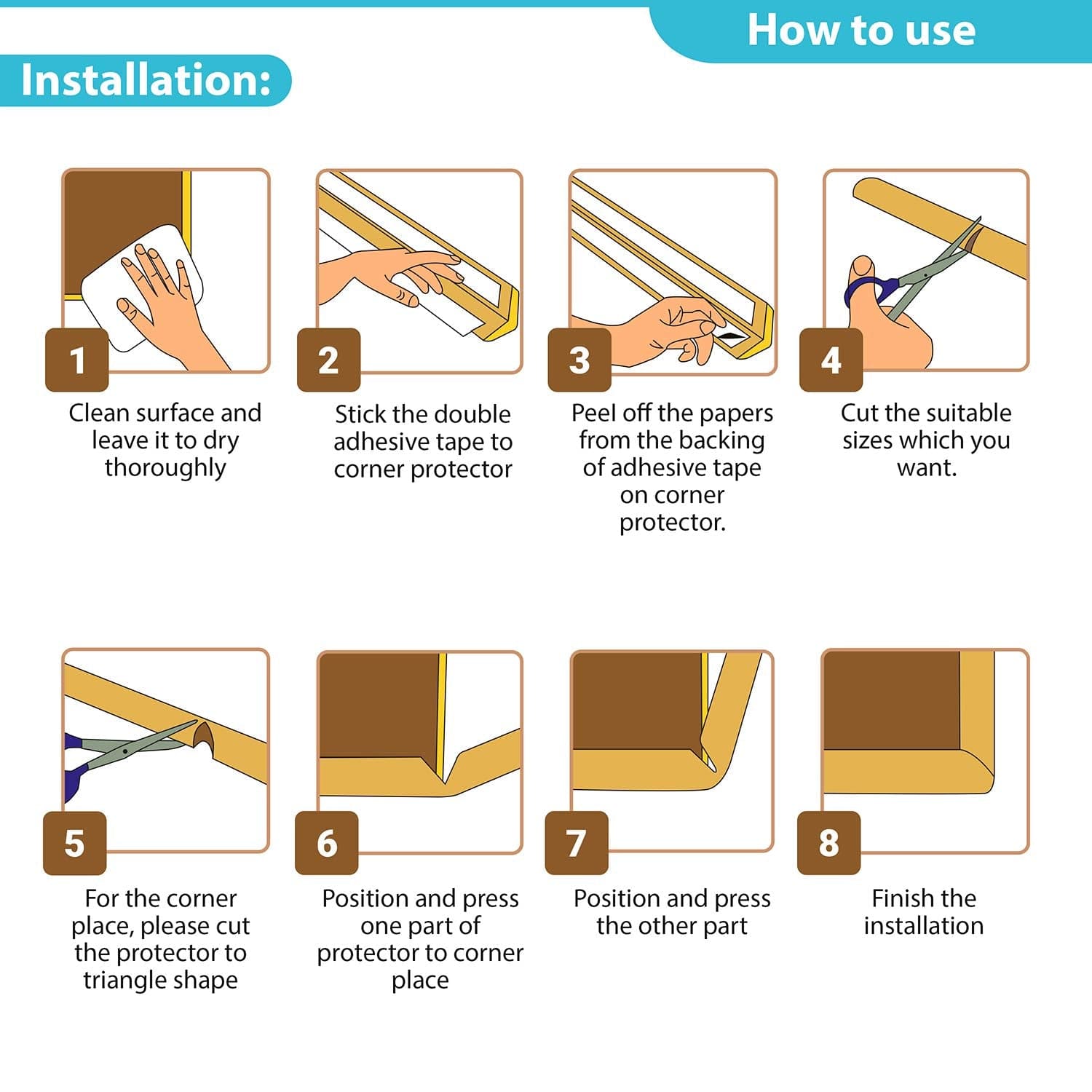 LuvLap Furniture Edge Guard Strips for Baby Safety with 3M Adhesive