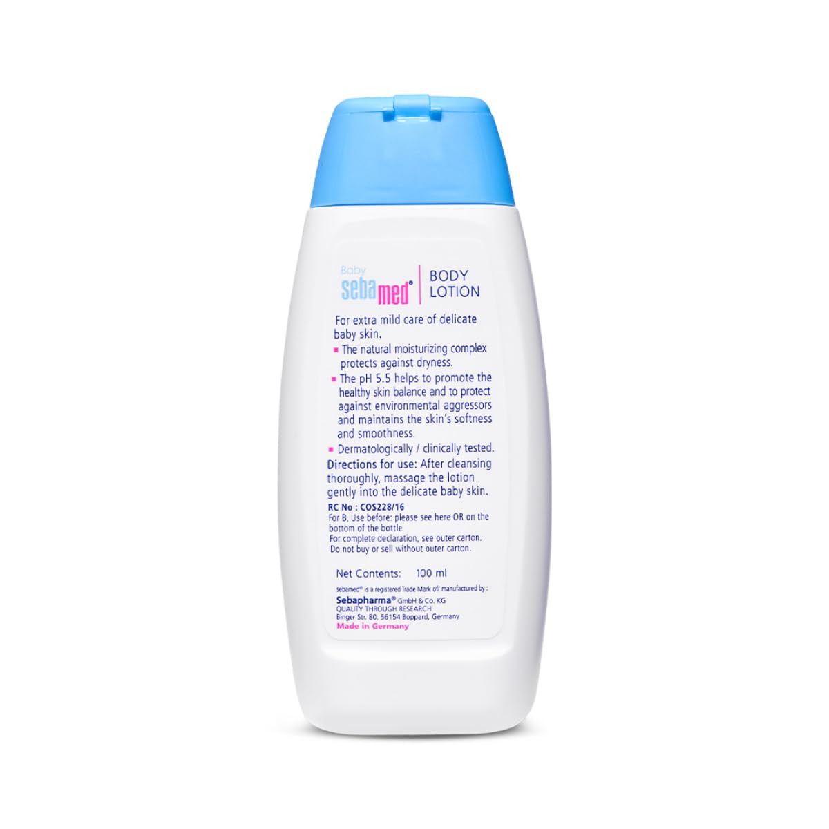 Sebamed Baby Body Lotion 100 ml | pH 5.5 | Daily Moisturisation | Ideal for Dry Baby Skin