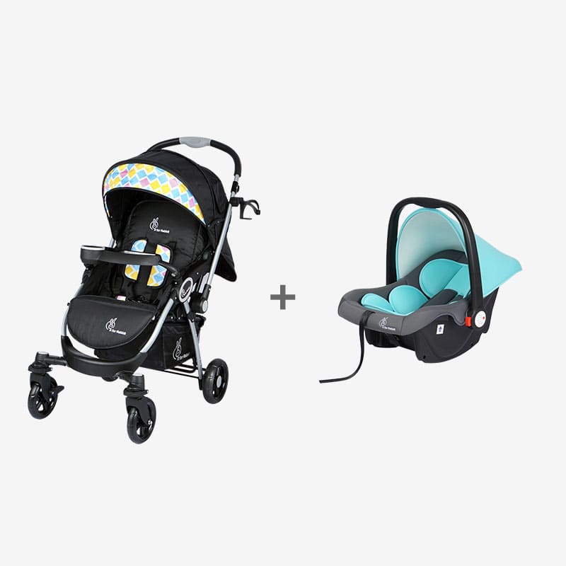 Chocolate Ride Stroller + Picaboo 4 in 1 Multipurpose Baby Carry Cot