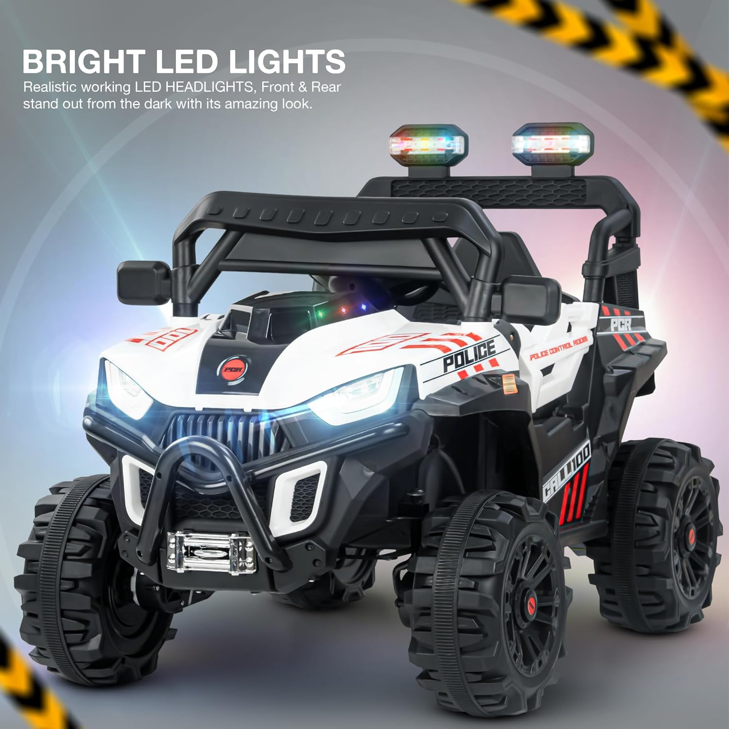 Baybee Police Edition Battery Operated Jeep for Kids | Rechargeable Ride on Toy Car with Lights & Music | Big Battery Kids Car | Electric Jeep for Kids to Drive 3 to 8 Years Boy Girl