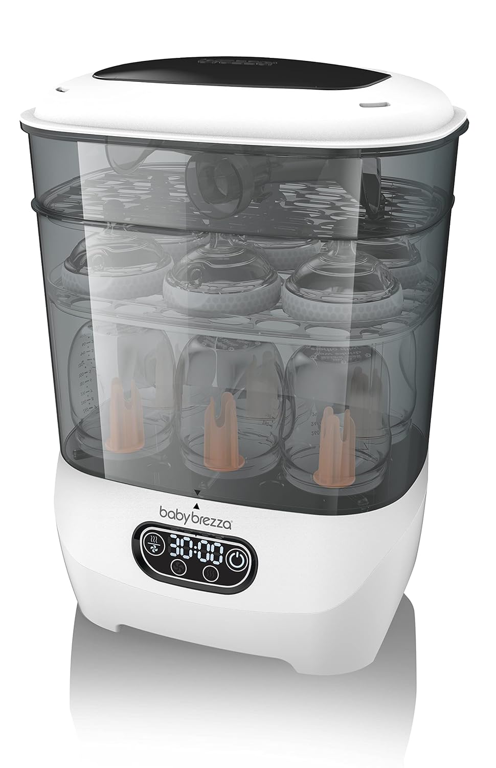 Baby Brezza Baby Bottle Sterilizer and Dryer Advanced Electric Steam Sterilization Machine Universal Sterilizing for All Bottles: Plastic + Glass + Pacifiers + Breast Pump Parts - HEPA Filtration