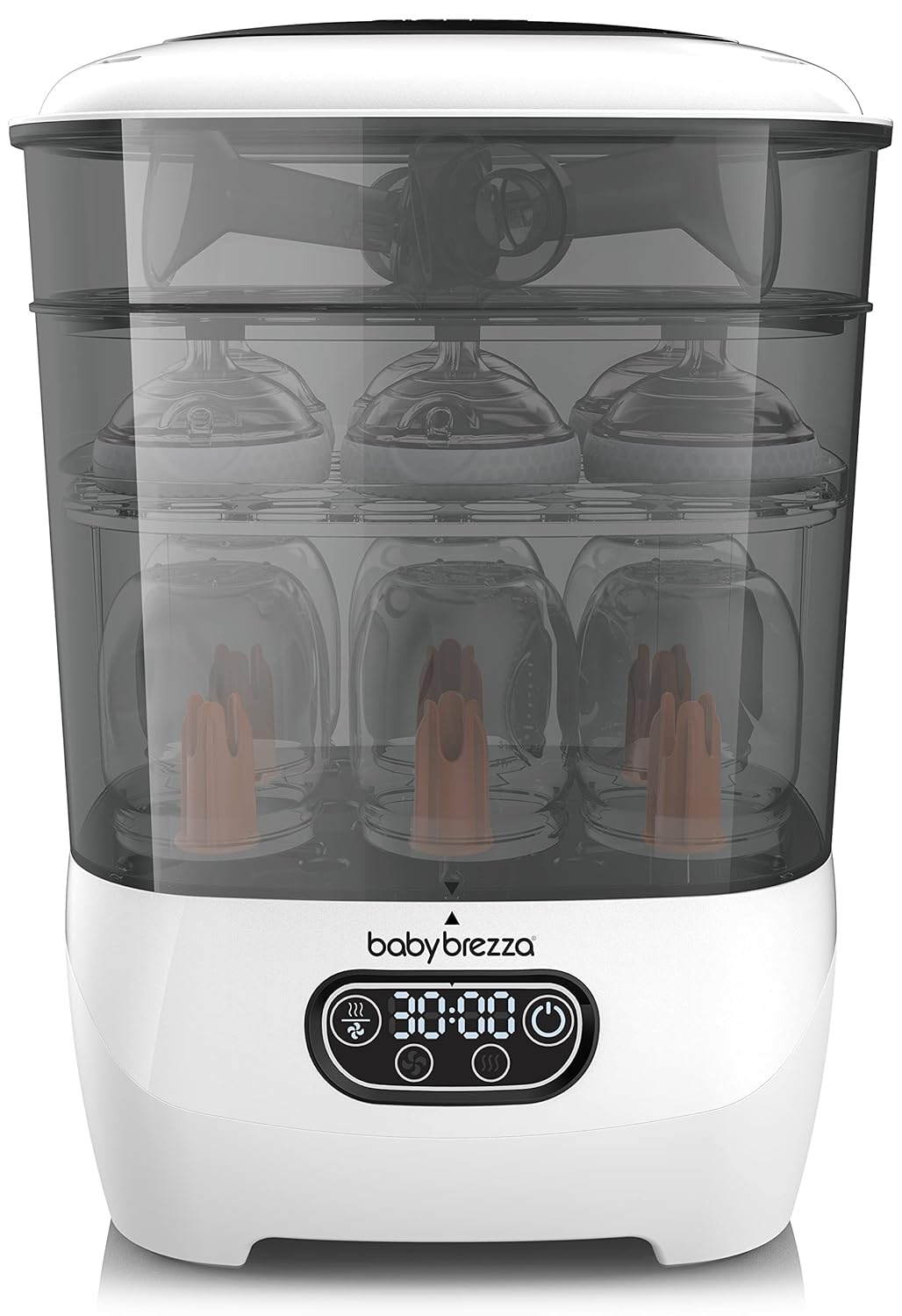 Baby Brezza Baby Bottle Sterilizer and Dryer Advanced Electric Steam Sterilization Machine Universal Sterilizing for All Bottles: Plastic + Glass + Pacifiers + Breast Pump Parts - HEPA Filtration
