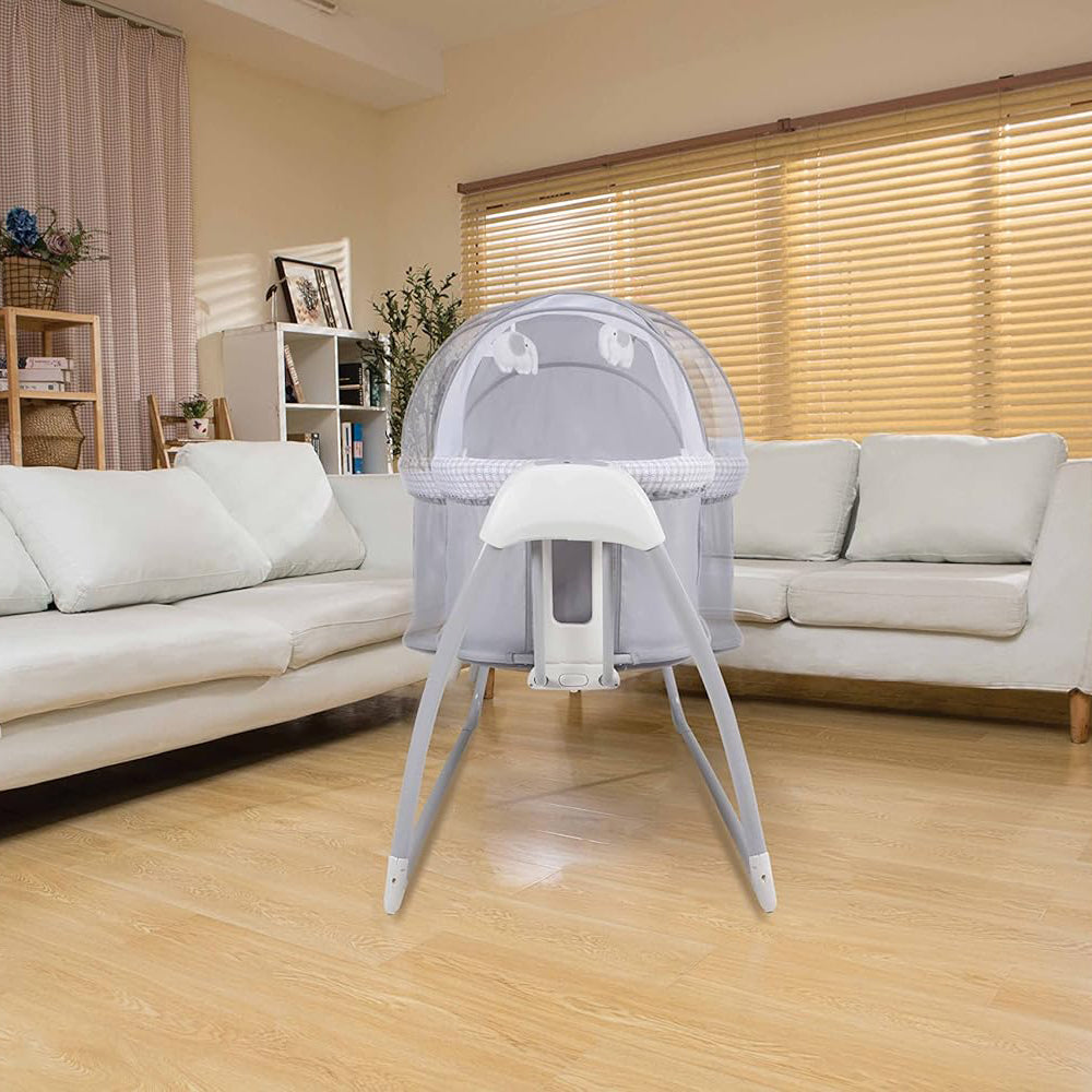 Mastela Deluxe 4 in 1 Bassinet, Cradle Swing & Bedside Sleeper for Birth to 36 Month Kids (White)