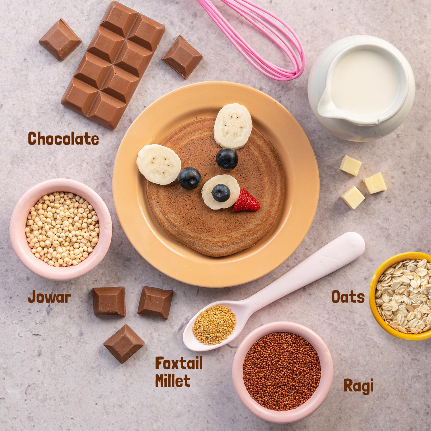 Slurrp Farm Instant No Maida Millet Pancake Mix | Chocolate, 150 G