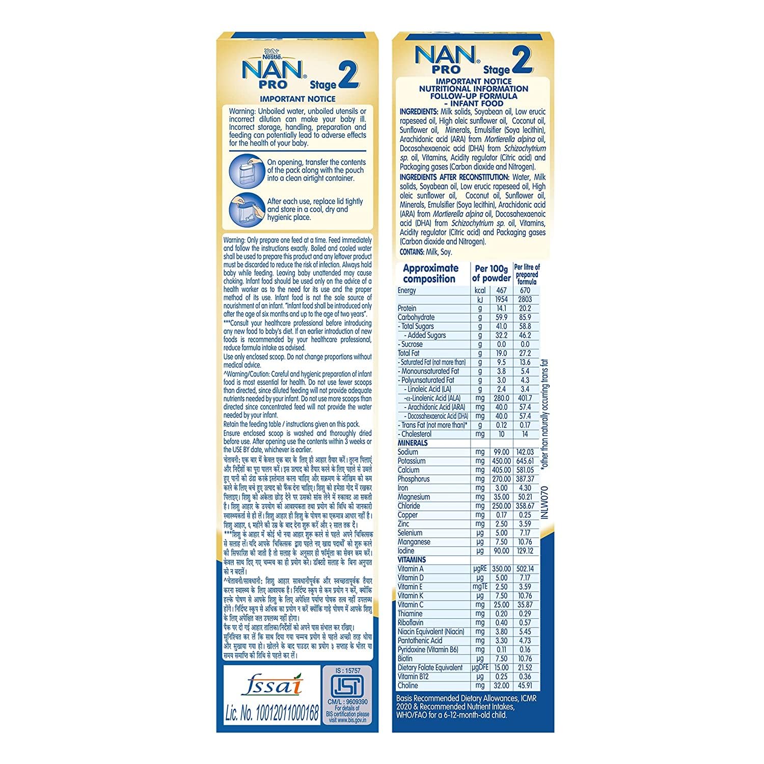 NAN PRO Stage 2 Follow-Up Formula Milk Powder For Babies (After 6 Months Upto 12 Months), With Dha-Ara, 400g Bag-In-Box Pack, Infant