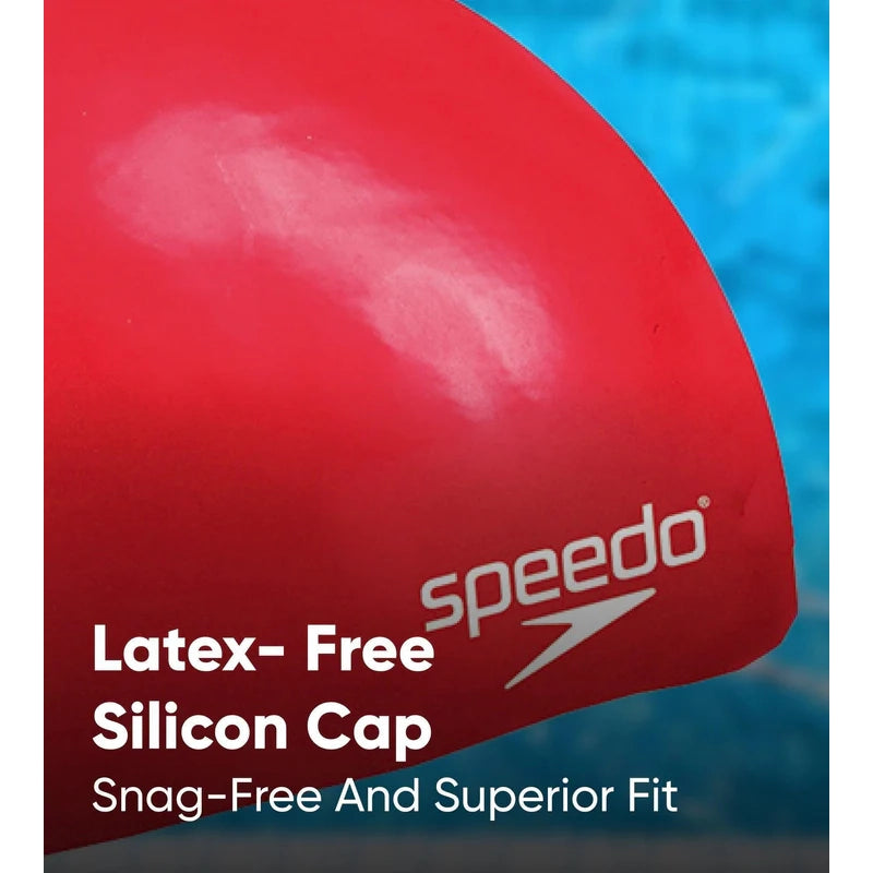 Speedo Unisex Kids Moulded Silicone Chlorine Resistant Swim Cap For Boys and Girls