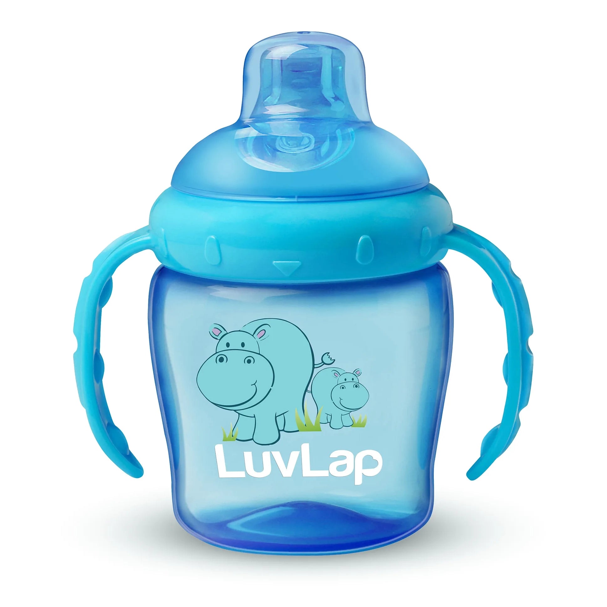 LuvLap Hippo Spout Sipper for Infant/Toddler, 225ml, Anti-Spill Sippy Cup with Soft Silicone Spout BPA Free, 6m+
