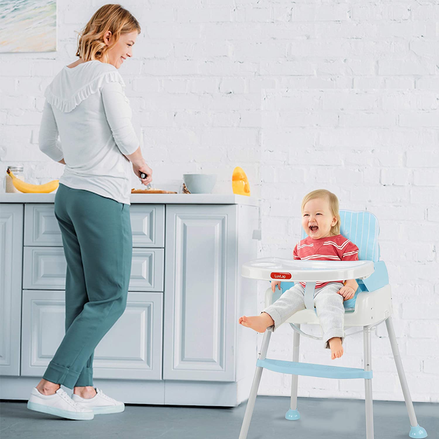 luvlap 4-In-1 Baby High Chair, Blue