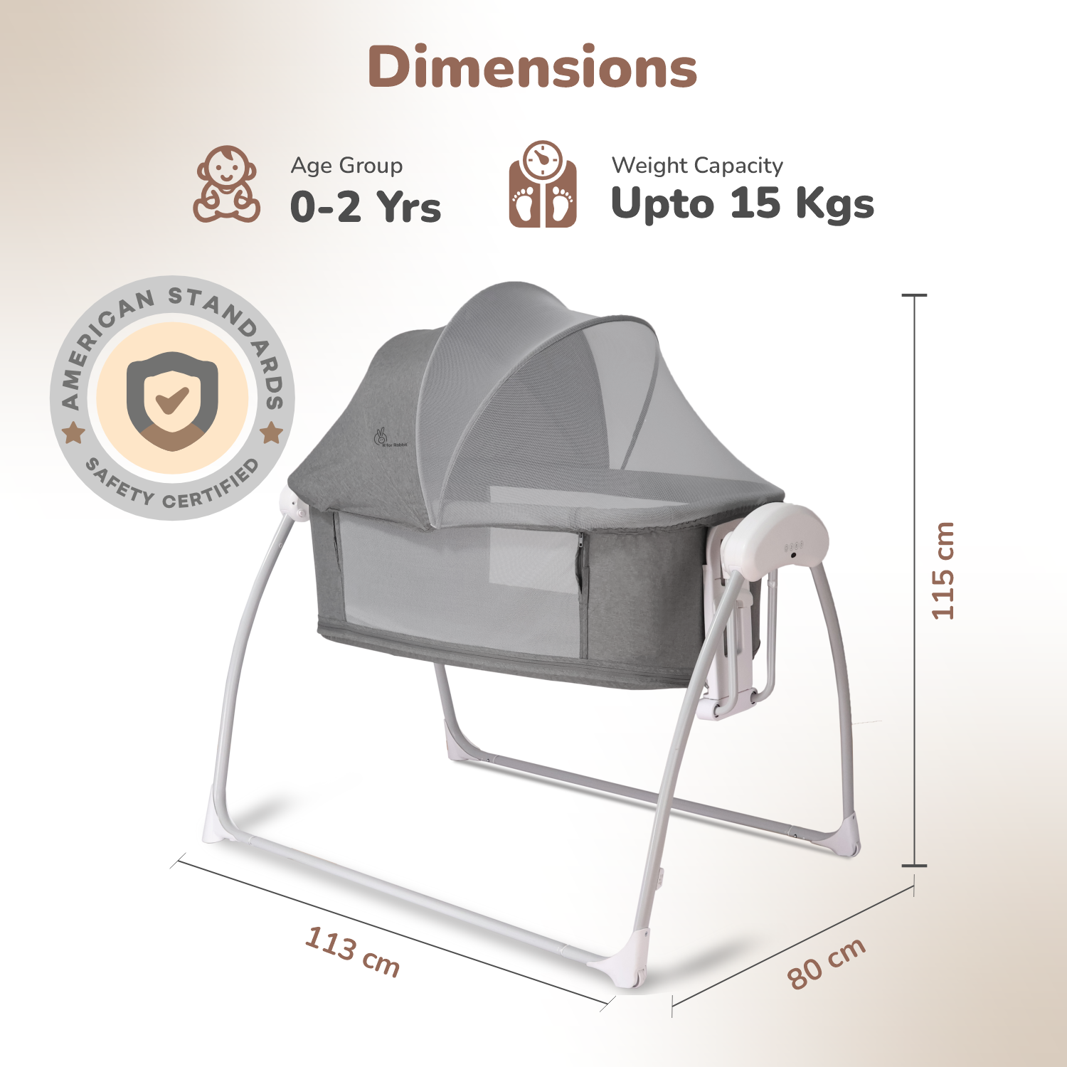 R for Rabbit Lullabies Smart Electric Cradle For Babies 4 in 1 Multipurpose Cradle