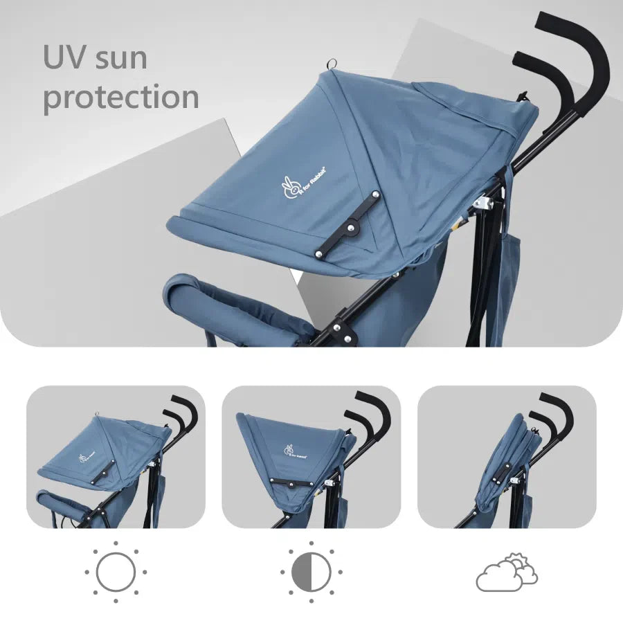 Pixie Buggy Stroller - Easy to Fold & Store, UV Sun Protection Canopy, Rear Brakes, Storage bag