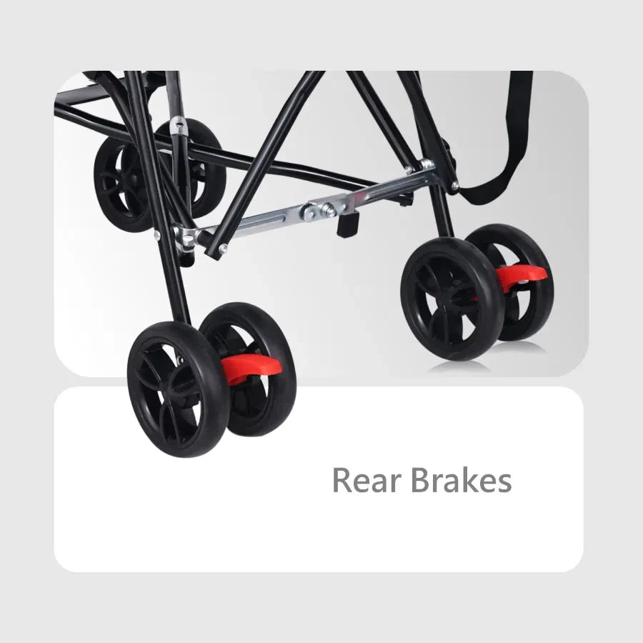 Pixie Buggy Stroller - Easy to Fold & Store, UV Sun Protection Canopy, Rear Brakes, Storage bag