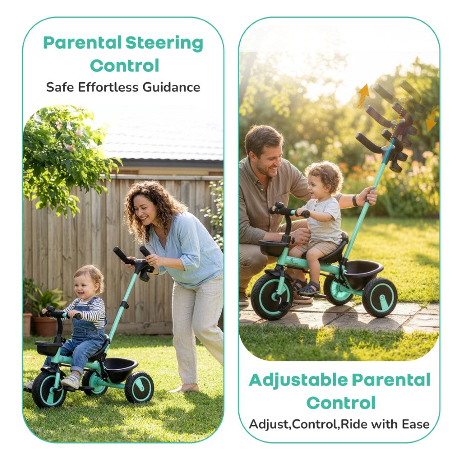 R for Rabbit Tiny Toes R20 Plus Tricycle for Kids with Safety Certification, Plug-and-Play Design, Rubber Wheels & Steel Frame
