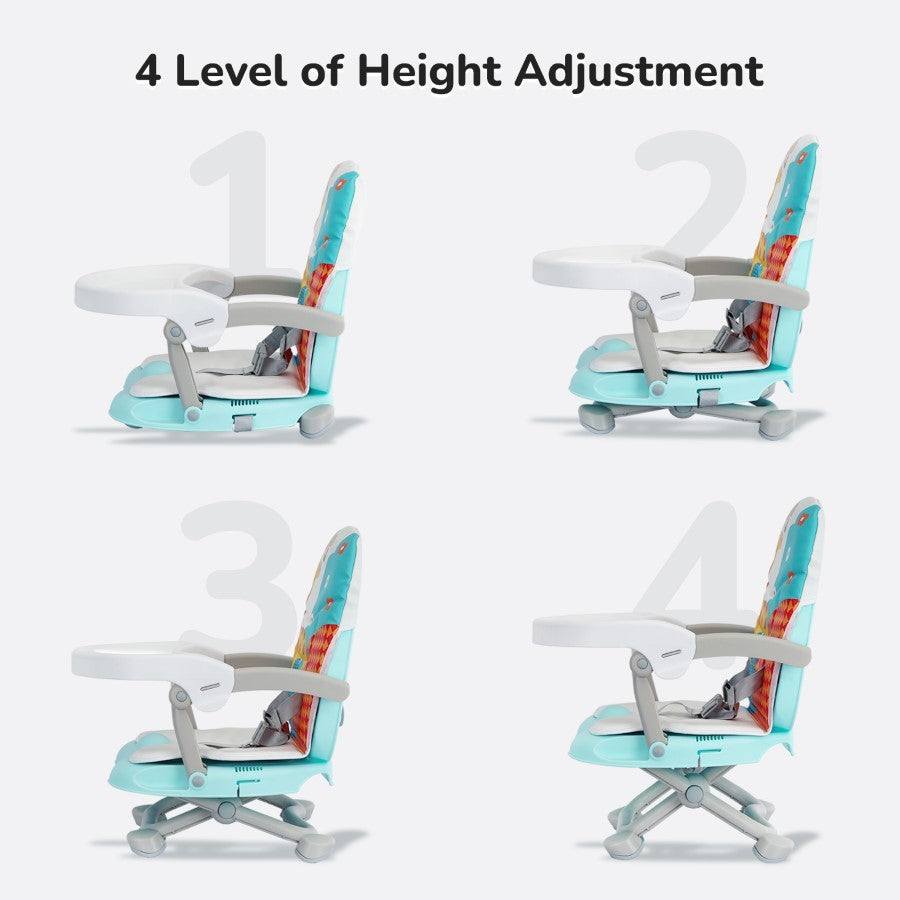 R for Rabbit Candy Pop Booster Chair - 4 Level Height Adjustment, Light Weight, Travel Friendly
