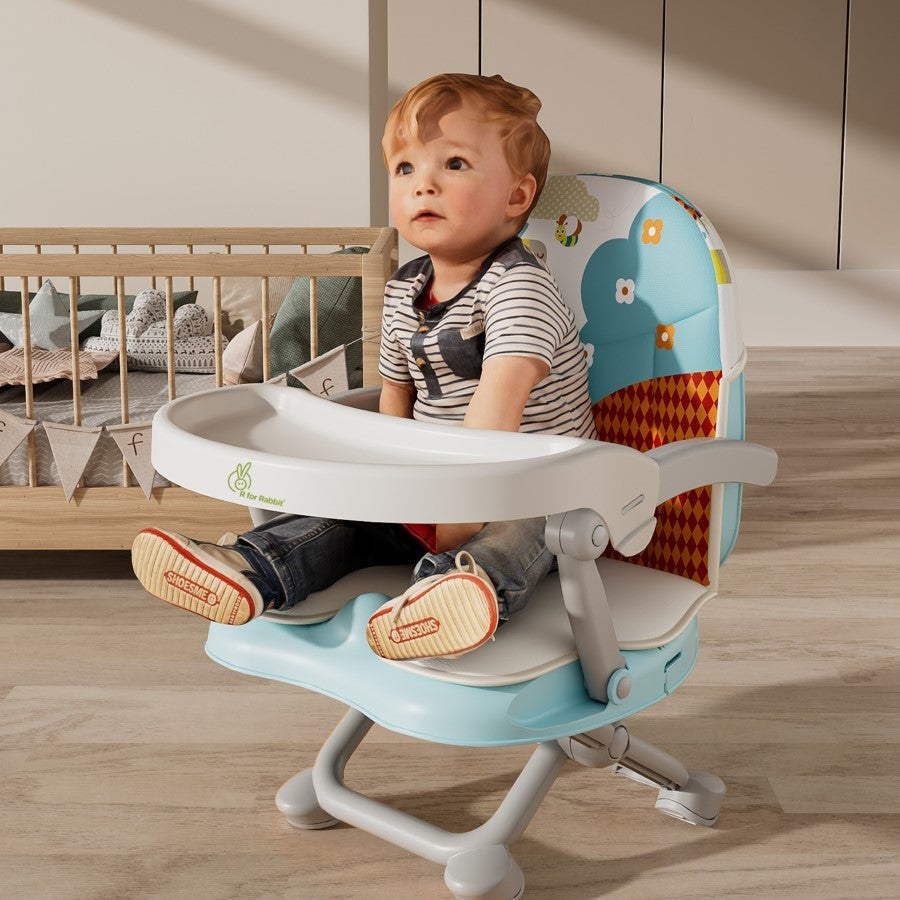 R for Rabbit Candy Pop Booster Chair - 4 Level Height Adjustment, Light Weight, Travel Friendly