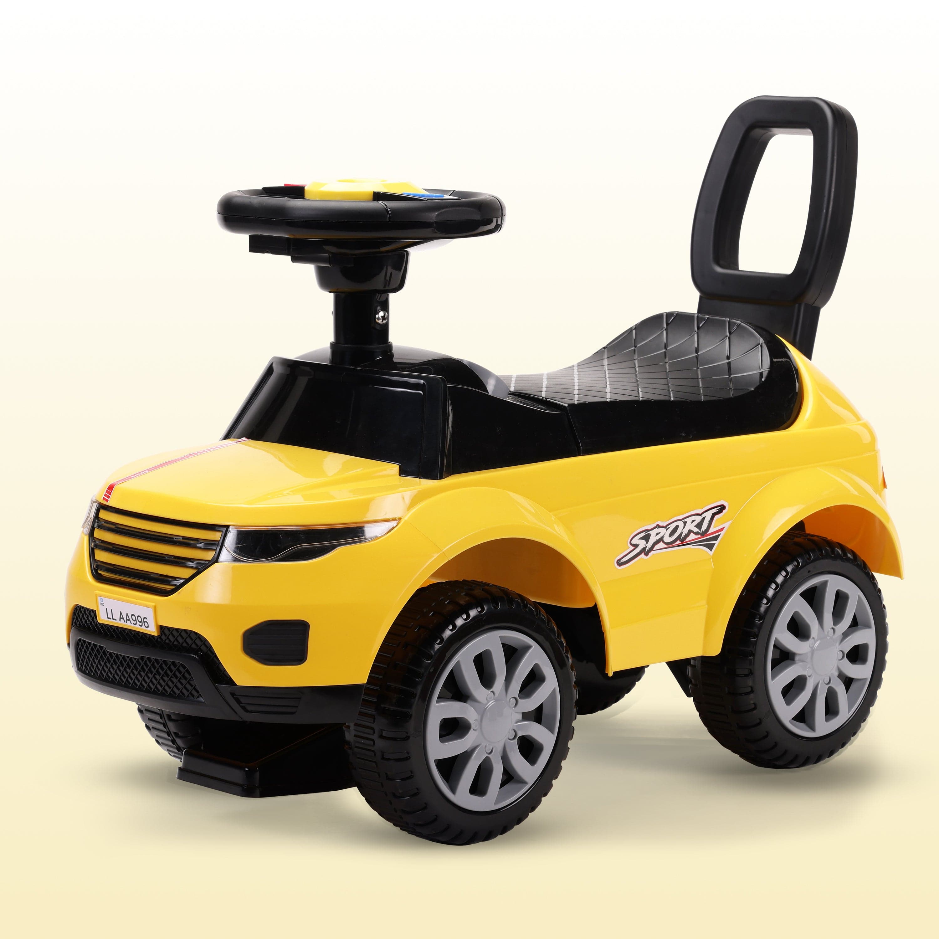 LuvLap Starlight Ride on & Car for Kids with Music & Horn Steering, Push Car for Baby with Backrest, Safety Guard, Under Seat Storage & Big Wheels, Ride on for Kids 1 to 3 Years Upto 25 Kgs (Yellow)