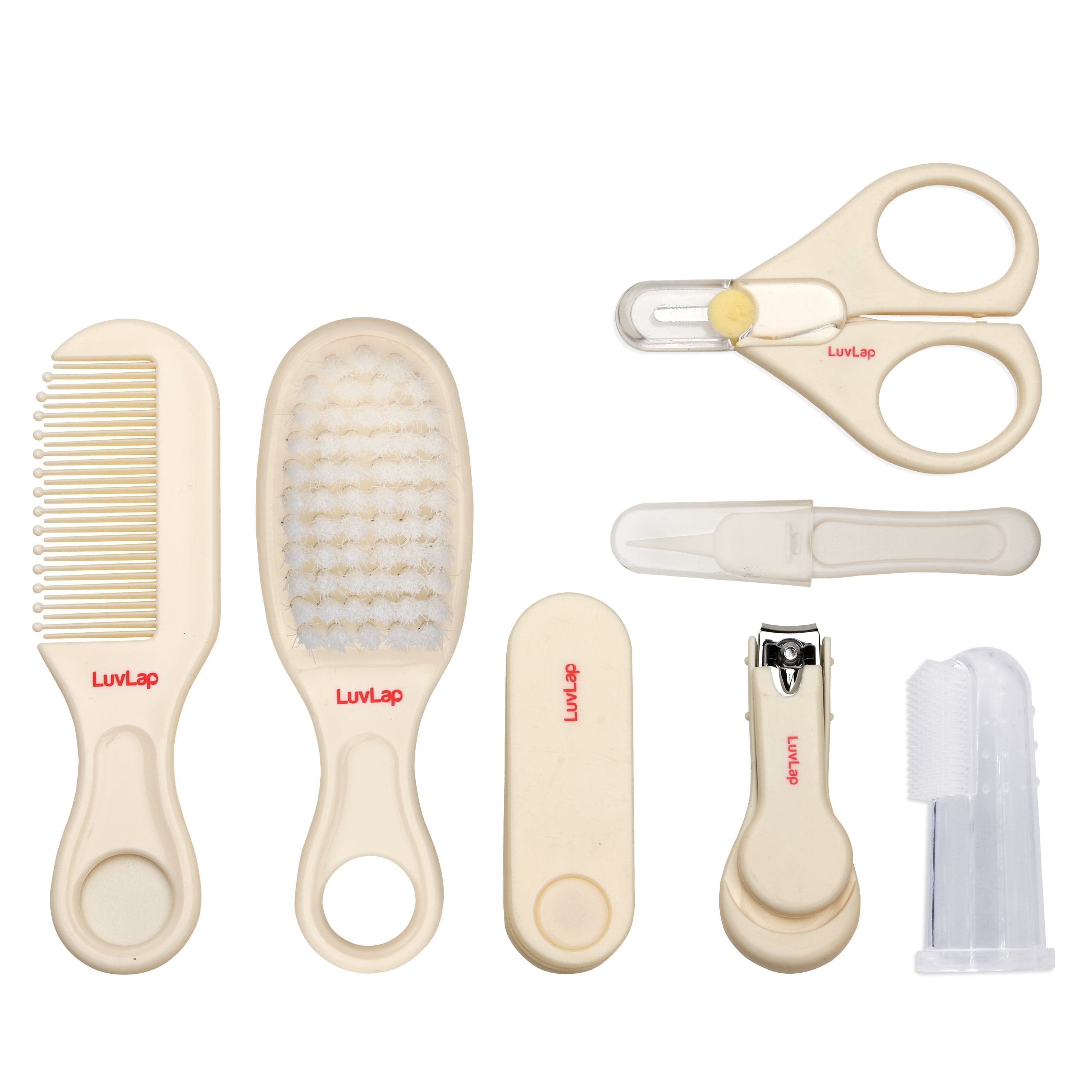 LuvLap 7 In 1 Baby Oral Care, Nail And Hair Grooming Set