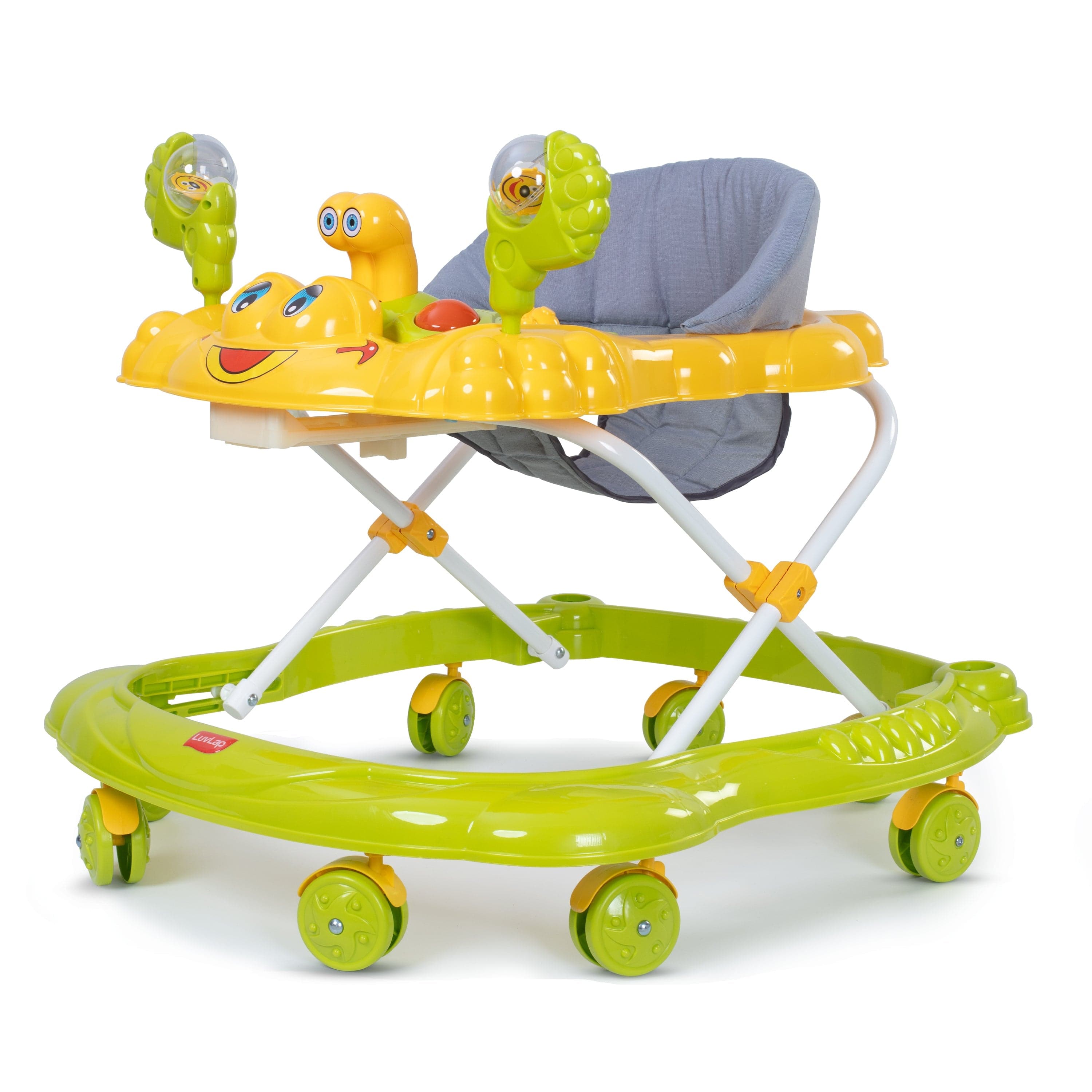 LuvLap Starshine Baby Walker 9+ Months | 3 Level Height Adjustment Walker/Advanced Baby Activity Walker, Green