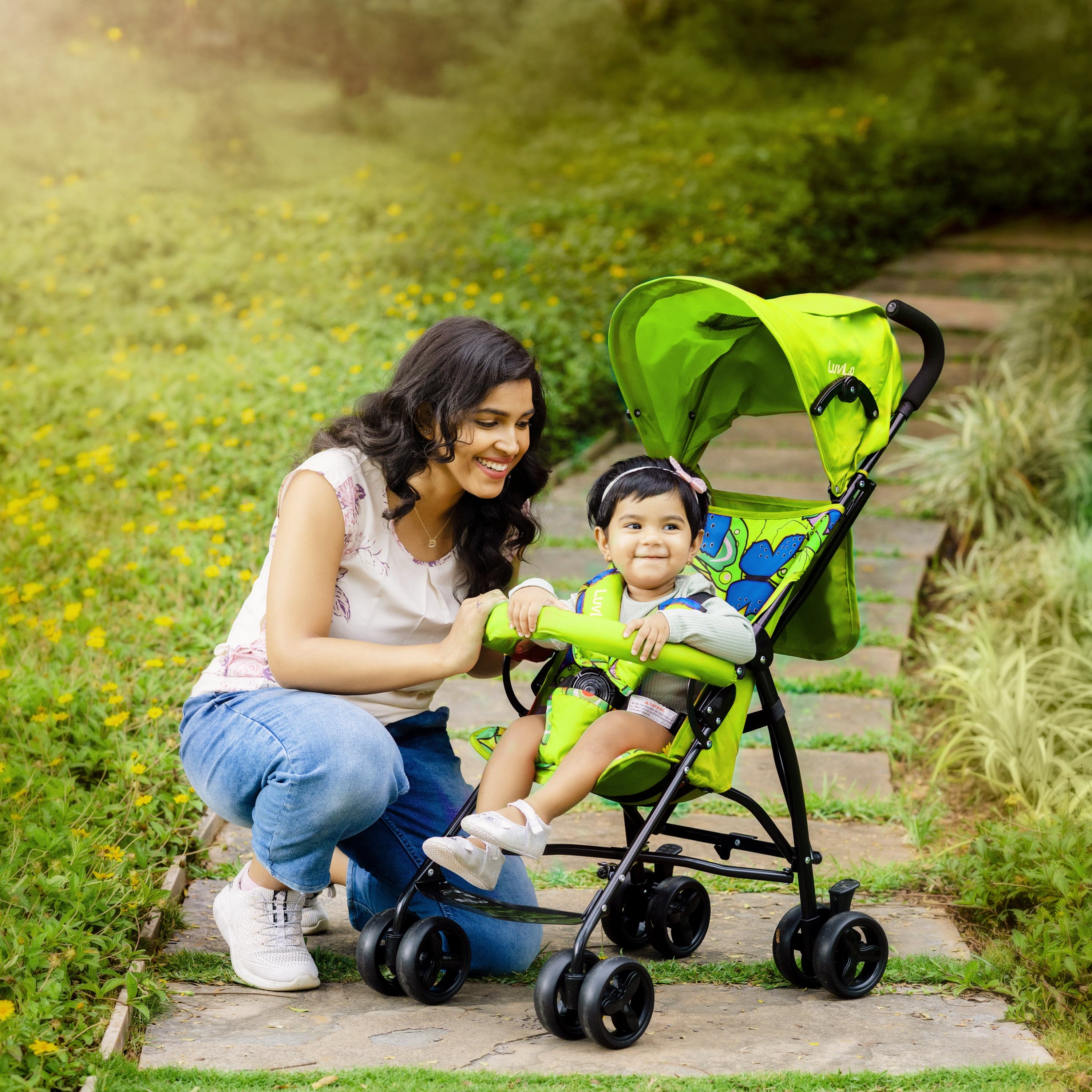 luvlap Tutti Frutti Baby Stroller Buggy, Green