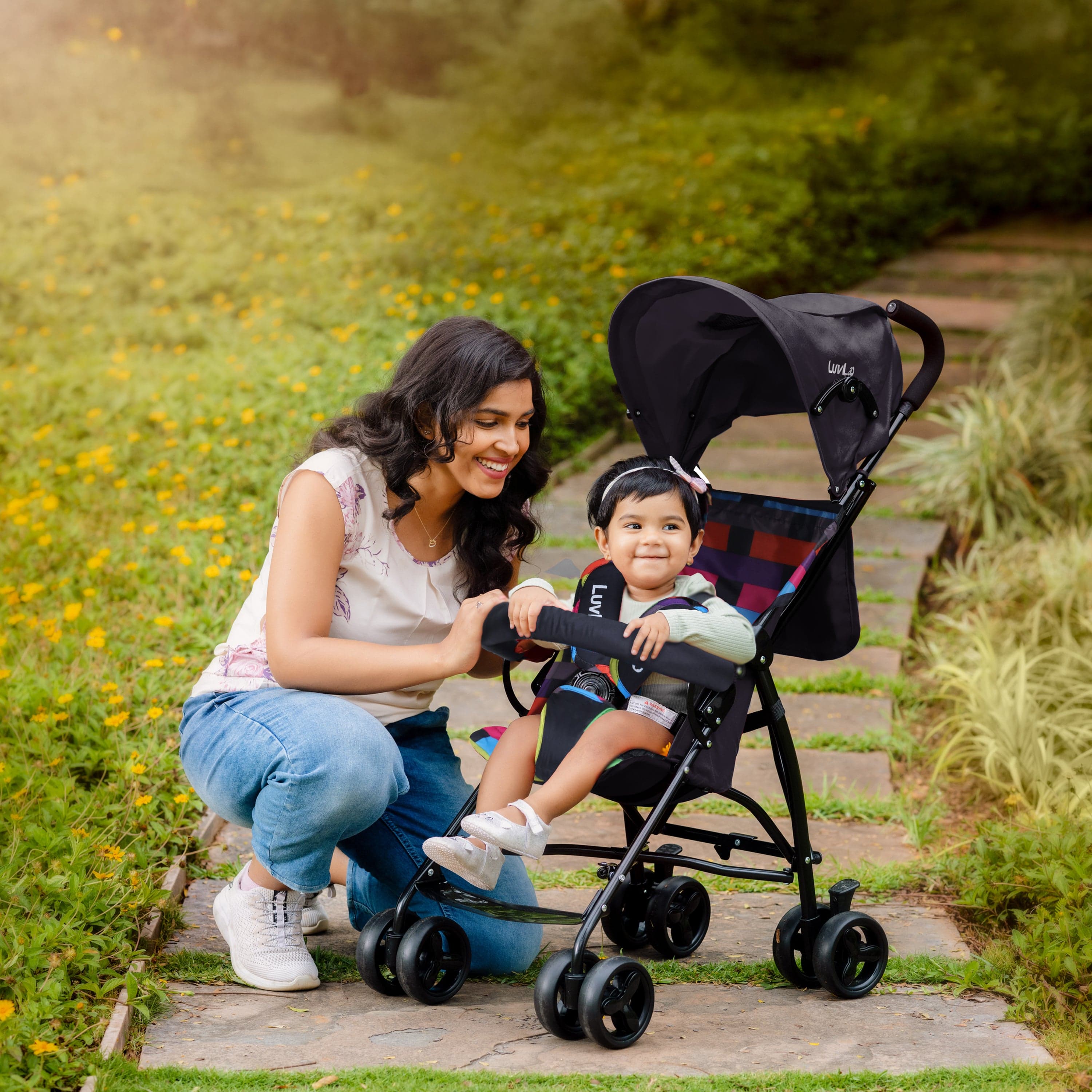 luvlap Tutti Frutti Baby Stroller Buggy, Black