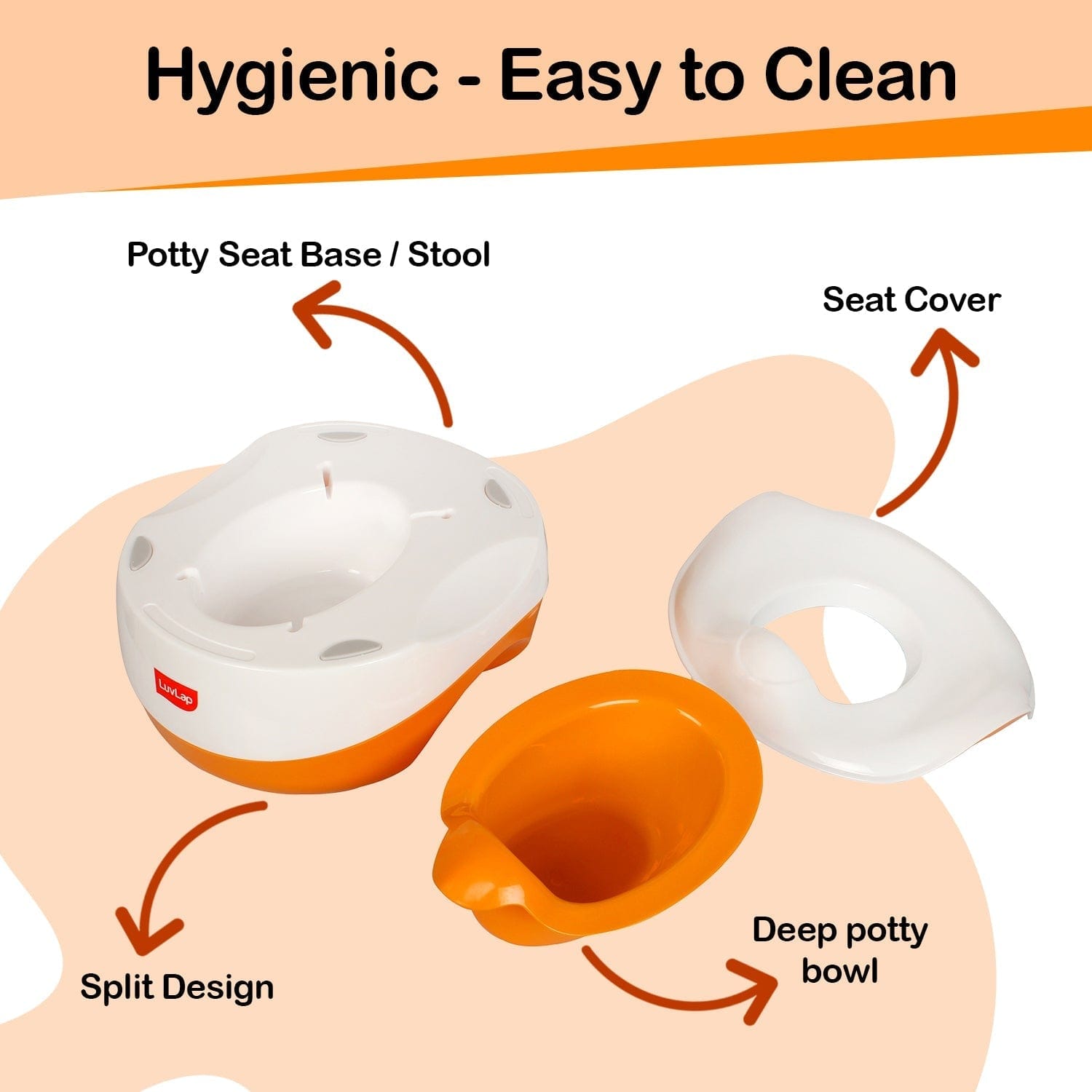 LuvLap Classic Baby Potty Seat, Orange