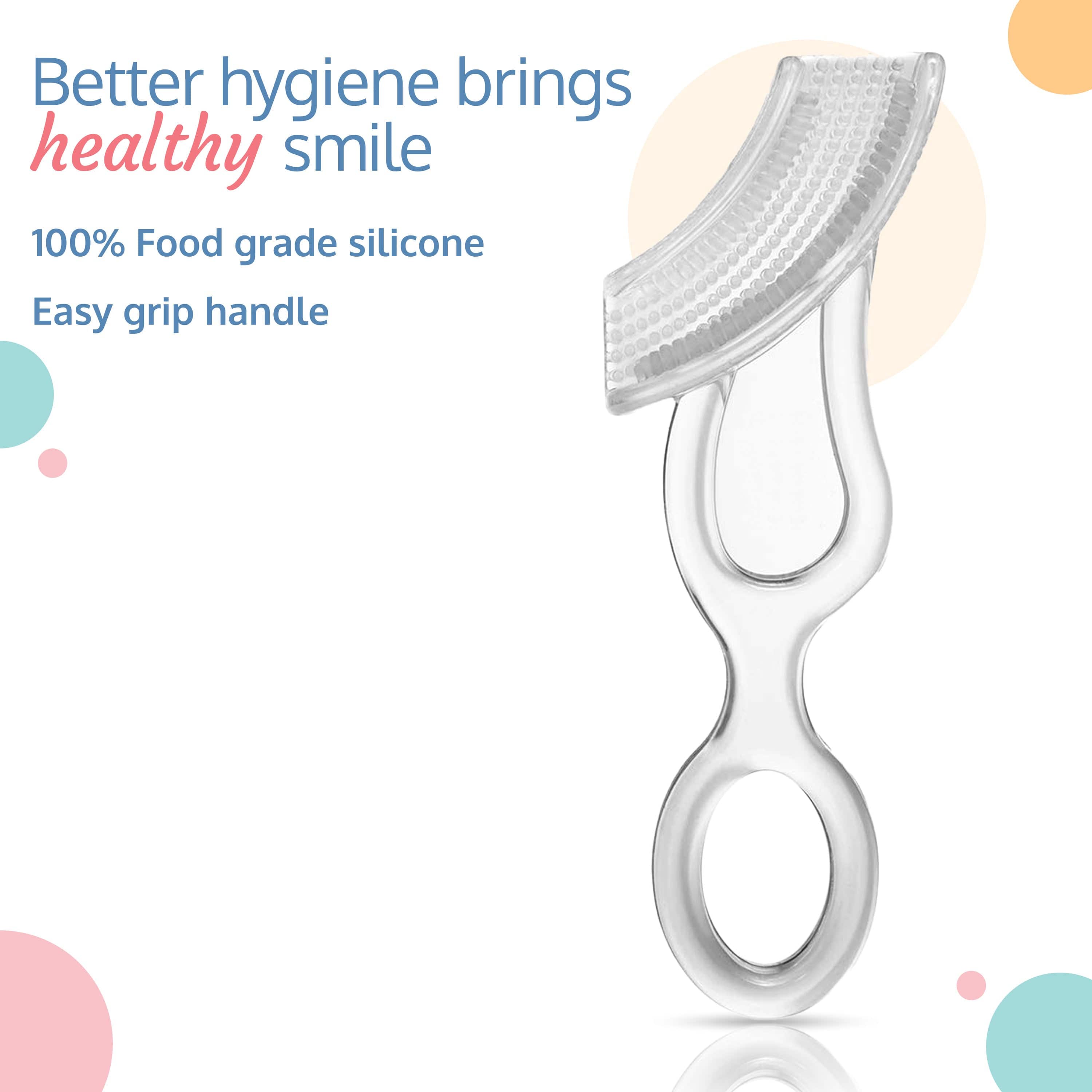 LuvLap Baby Silicone Gum Cleaner & Toothbrush, 3M+, transparent