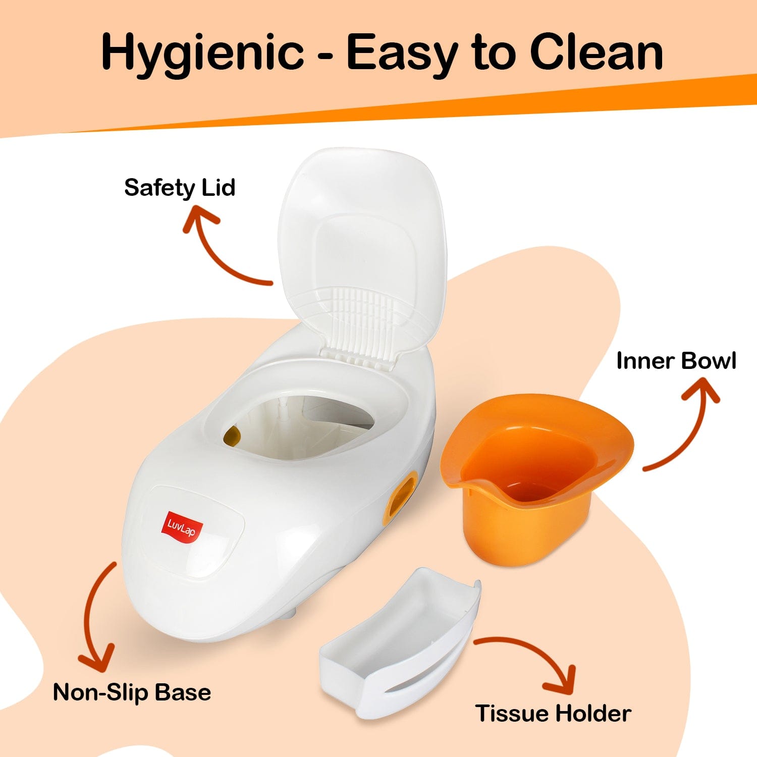 LuvLap Elegant Baby Potty Seat, Orange