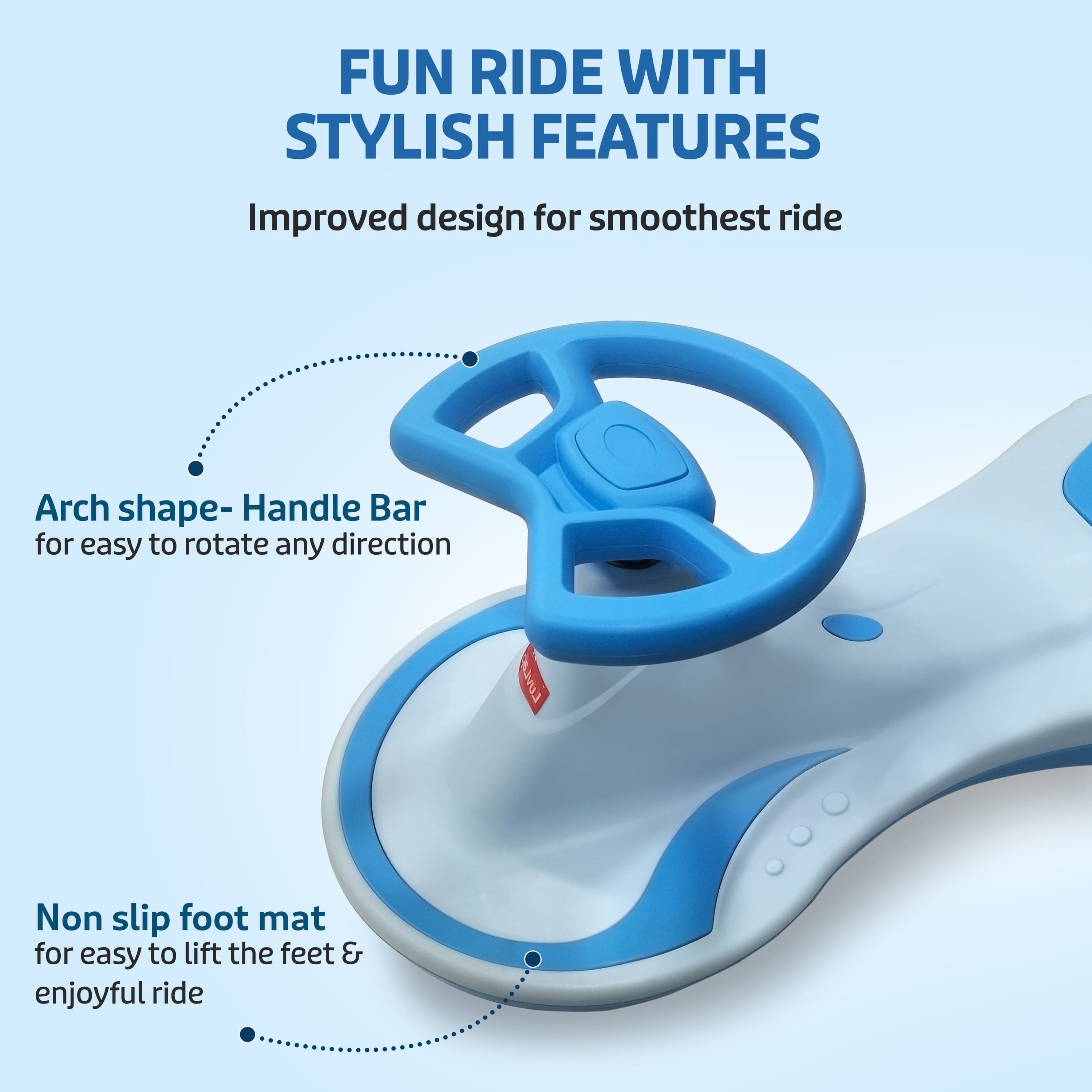 LuvLap Sunny Swing Car, Kids Push Car, Magic Car for Kids, Comfortable Seats & Durable, Ride On Magic Car for 3+ Years Baby Boy & Girl, Blue
