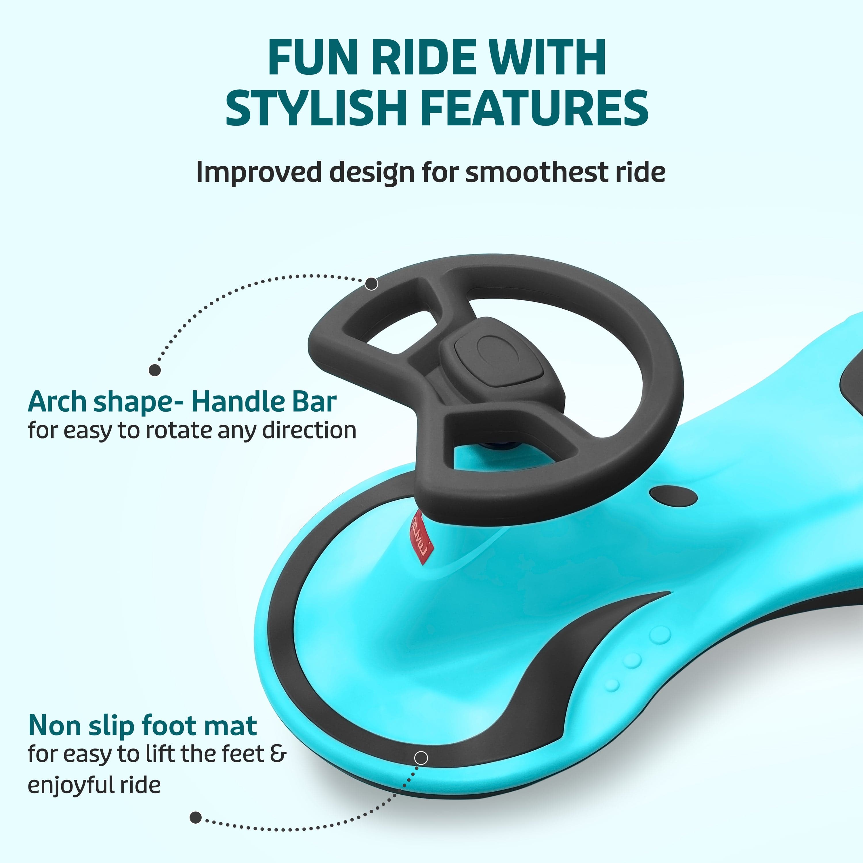 LuvLap Sunny Swing Car, Kids Push Car, Magic Car for Kids, Comfortable Seats & Durable, Ride On Magic Car for 3+ Years Baby Boy & Girl, Blue & Black