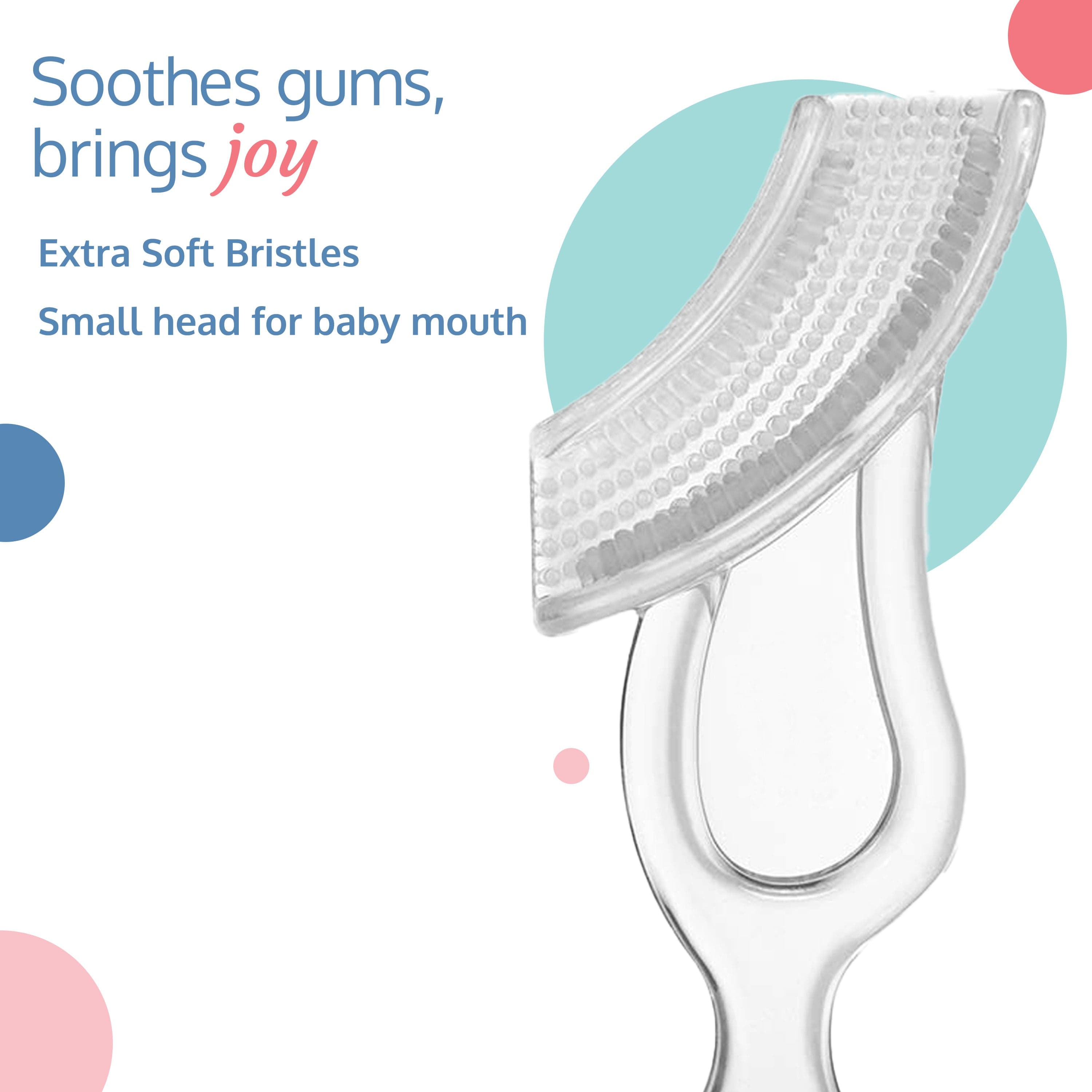 LuvLap Baby Silicone Gum Cleaner & Toothbrush, 3M+, transparent