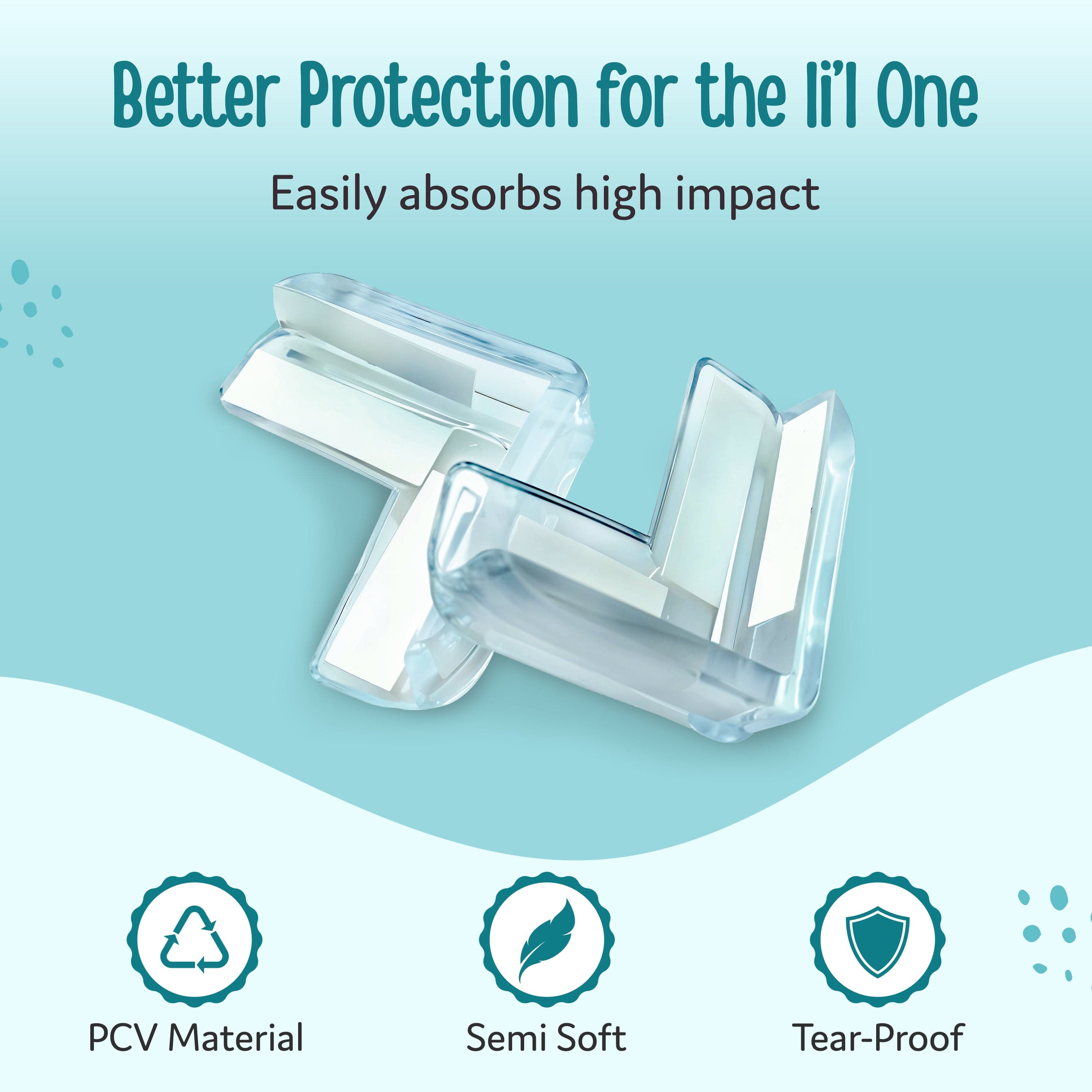 Luvlap Furniture Corner Guard for Baby Safety, 10 Pcs, Pre-Taped 3M Adhesive, Baby Silicon Corner Protector, Baby Proofing Edge Guards for Furniture, Non Toxic, BPA Free, Transparent