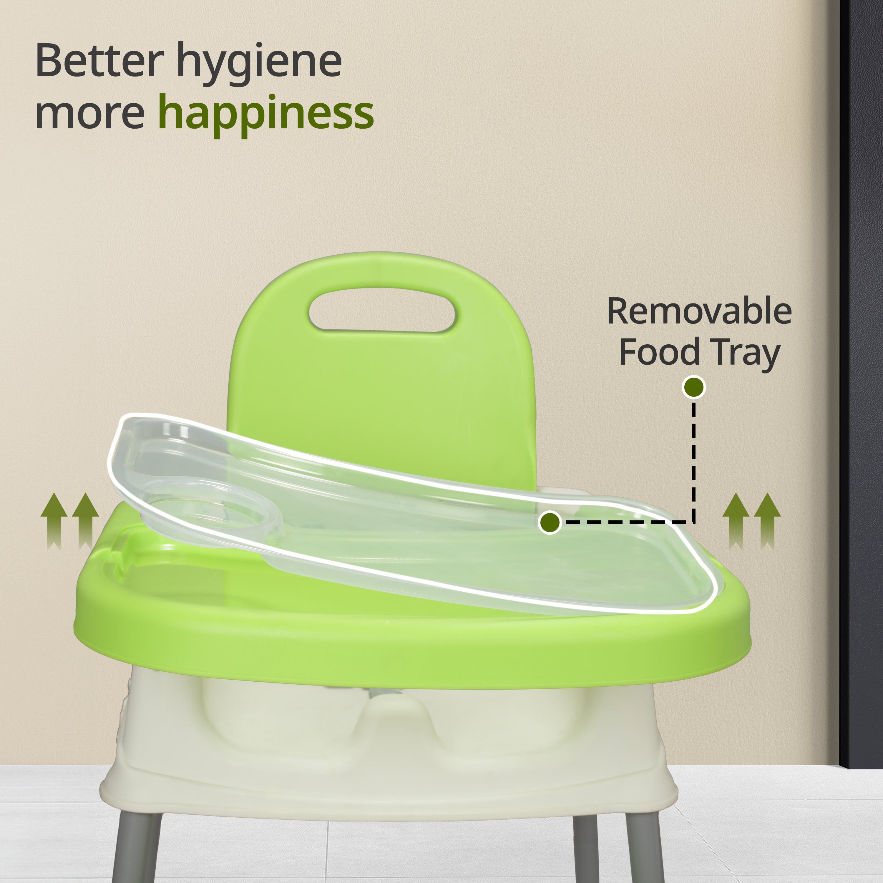 luvlap 4 in 1 Convertible Baby High Chair with footrest, Convertible to High Chair, Low Chair, & Booster Seat, Essential for Baby Feeding (Green)