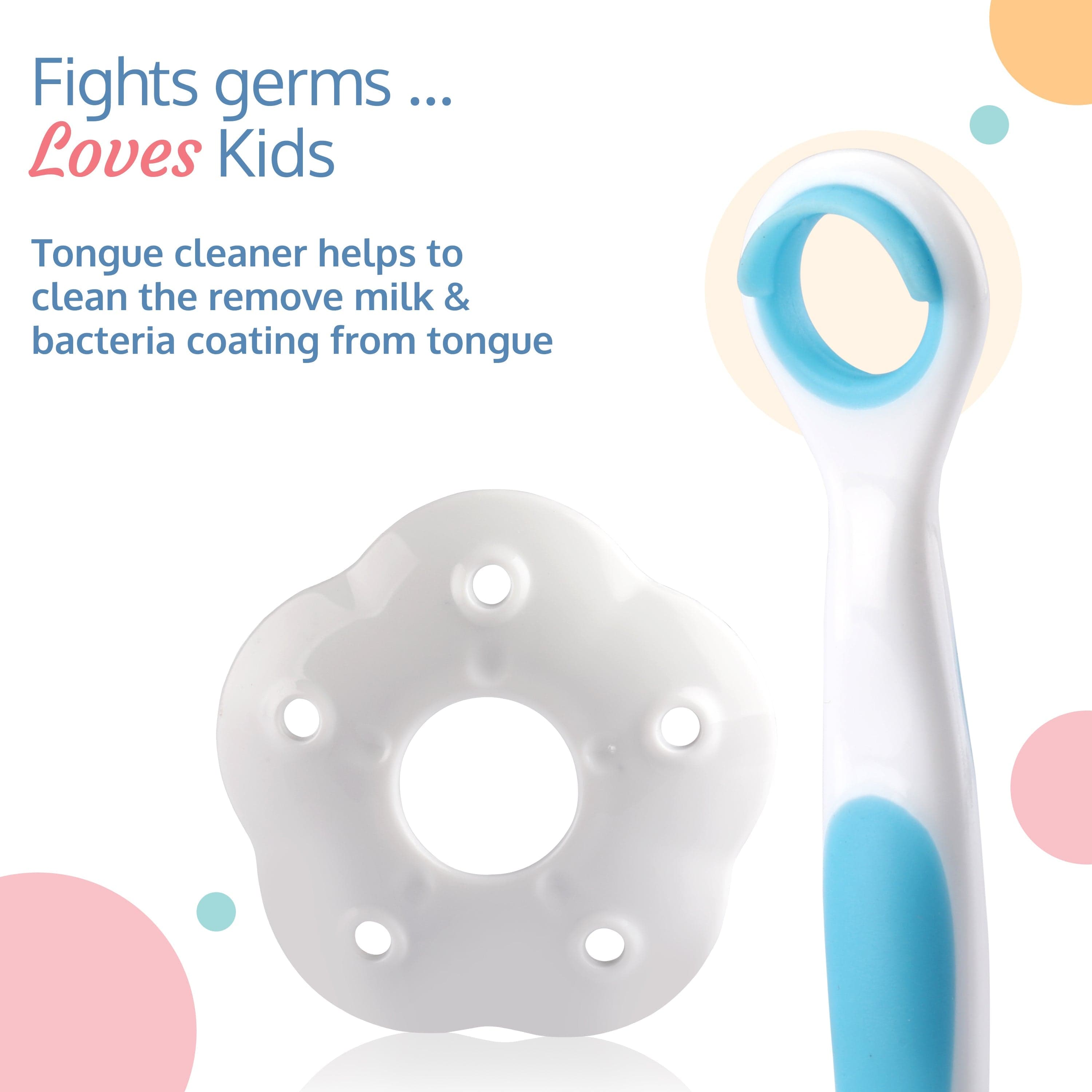 LuvLap Baby Training Toothbrush, 3 Pcs, (White/Blue)
