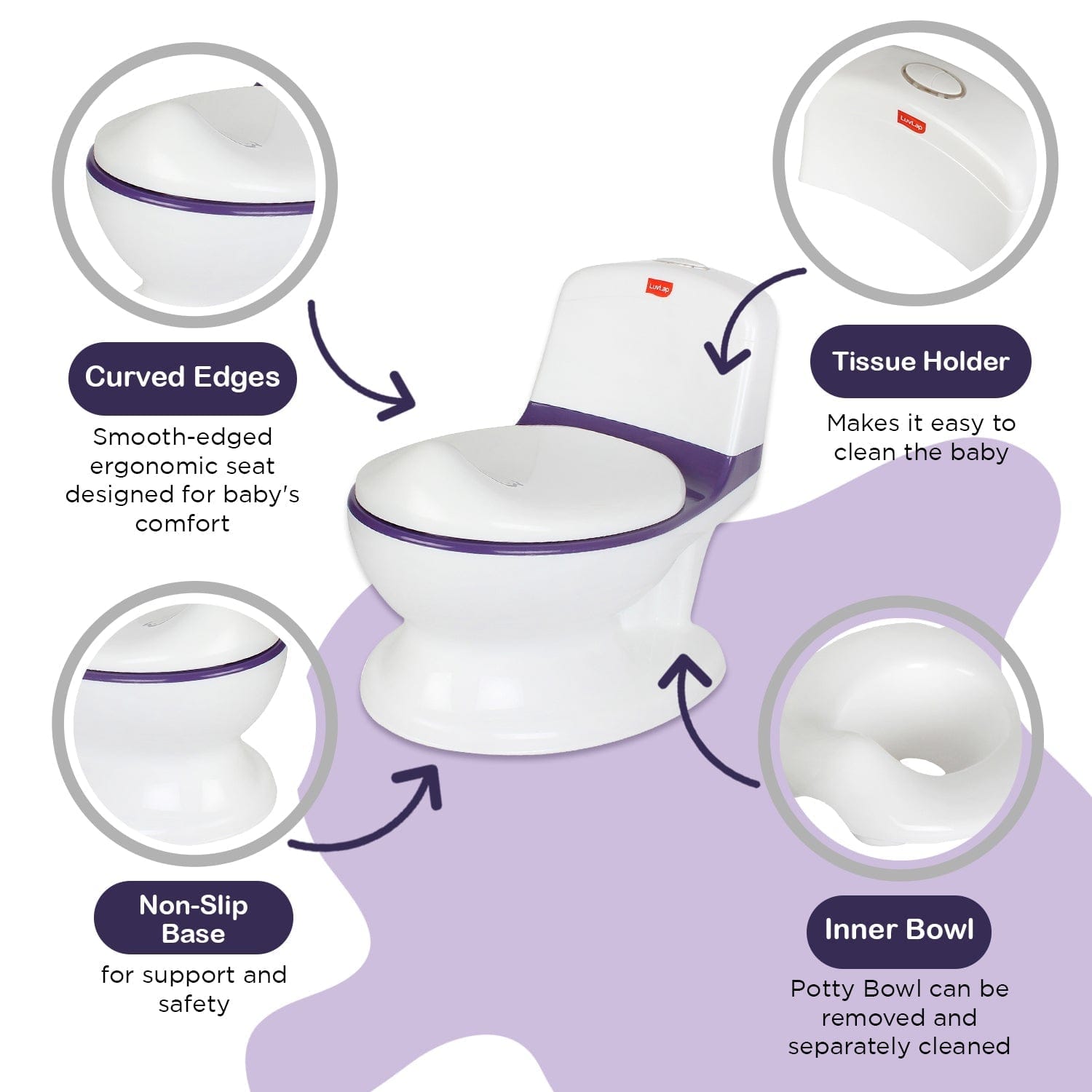 LuvLap Comfy Baby Potty Seat, Purple